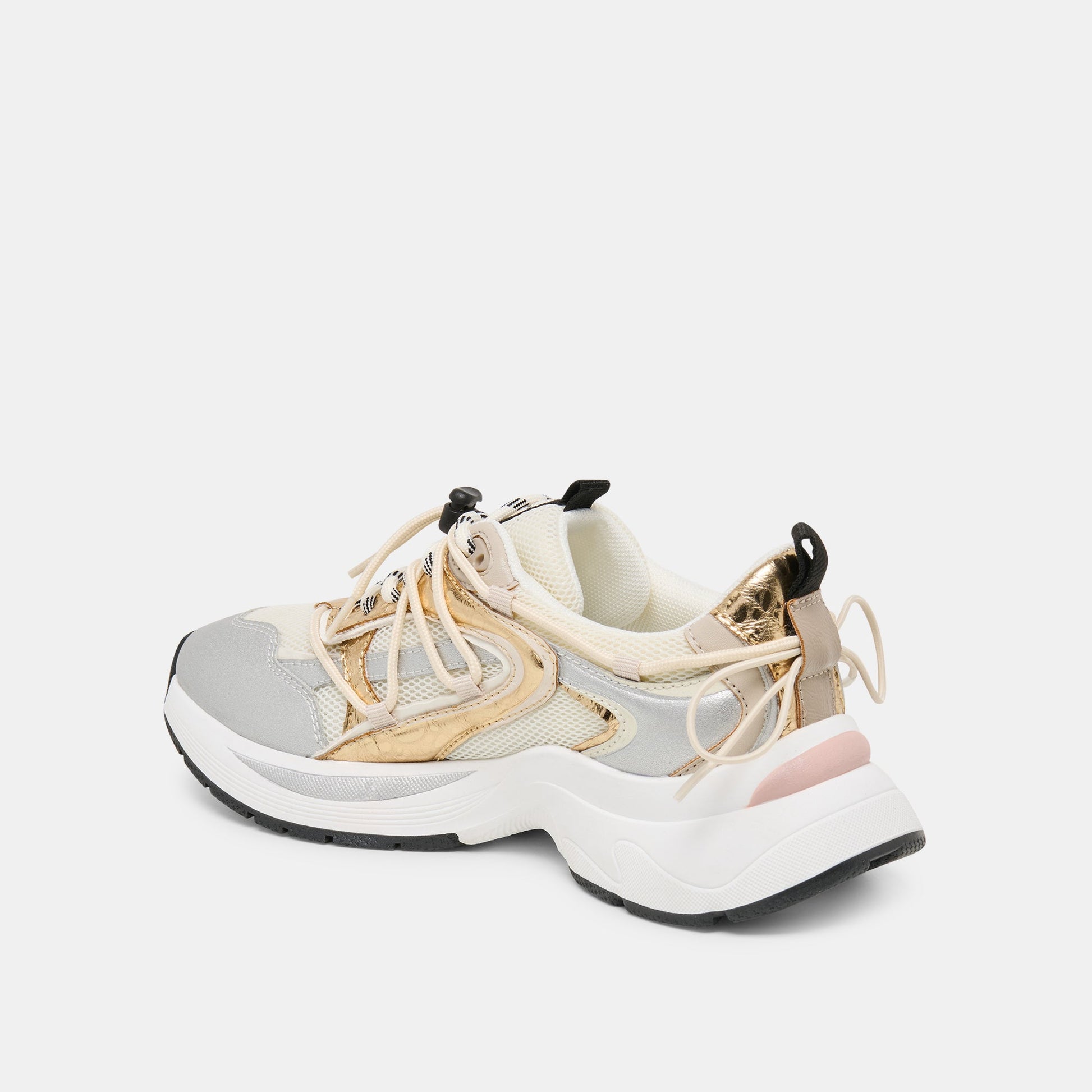 Selmar Silver Gold Leather Sneakers