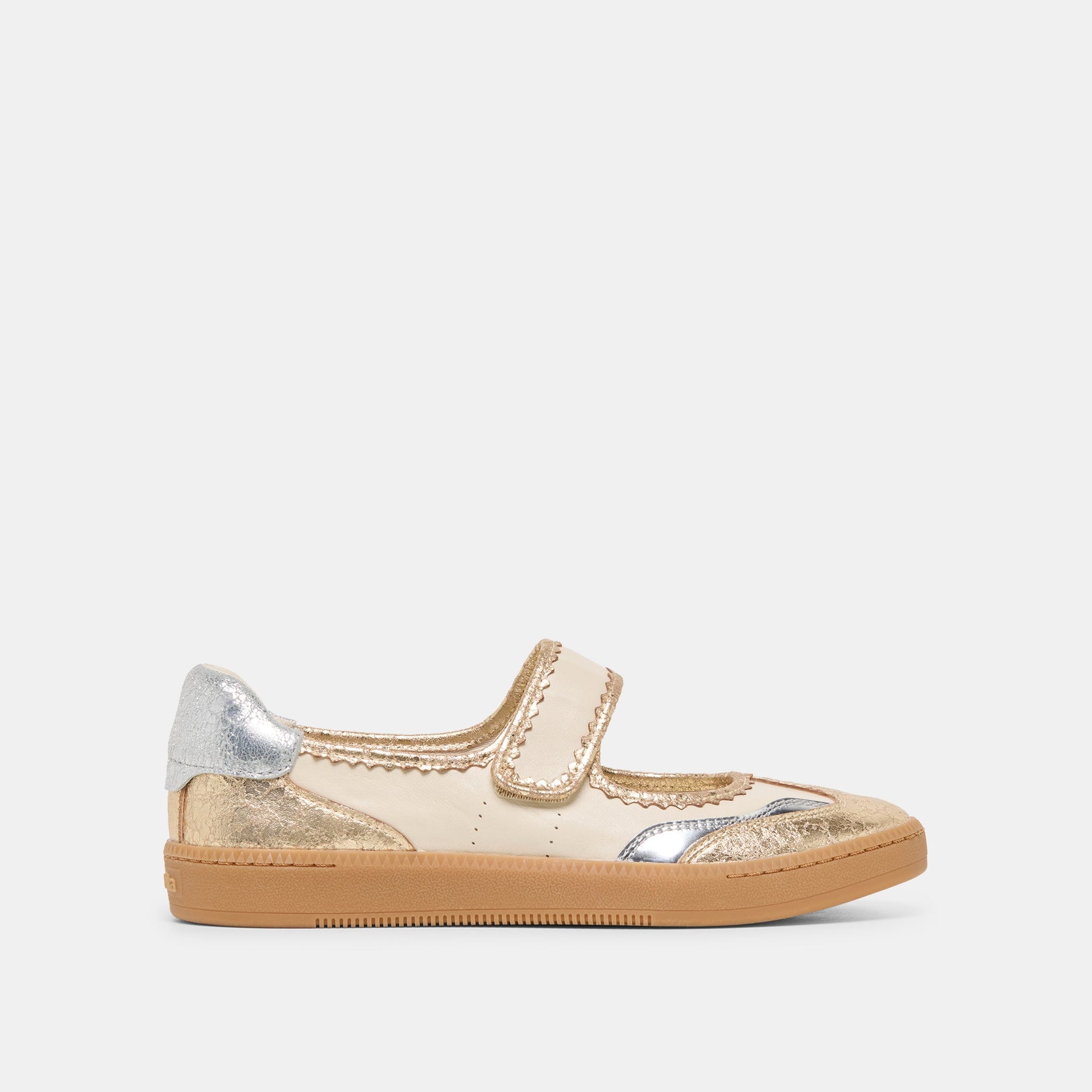 NANET Metallic Multi Leather Mary-Jane Sneakers