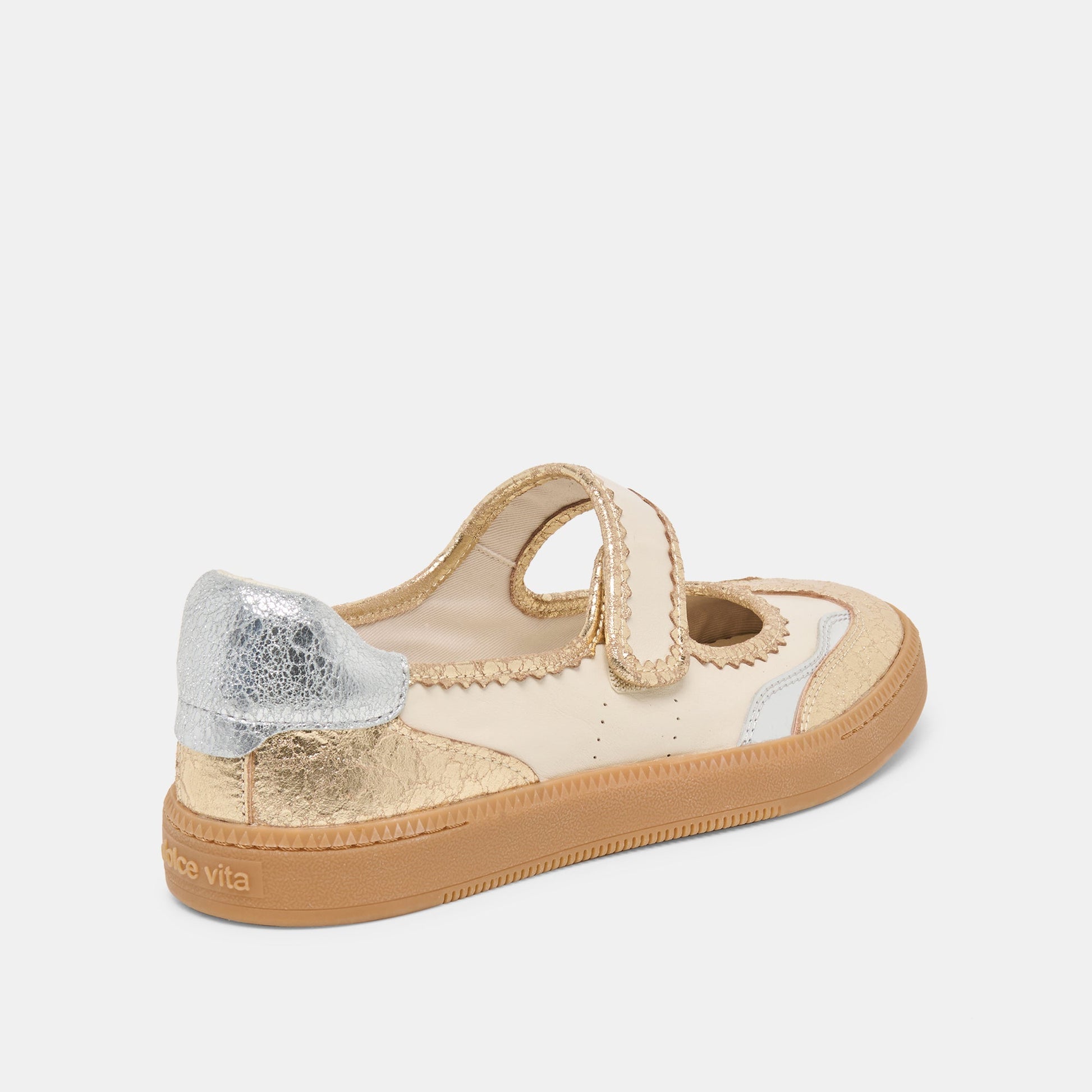 NANET Metallic Multi Leather Mary-Jane Sneakers