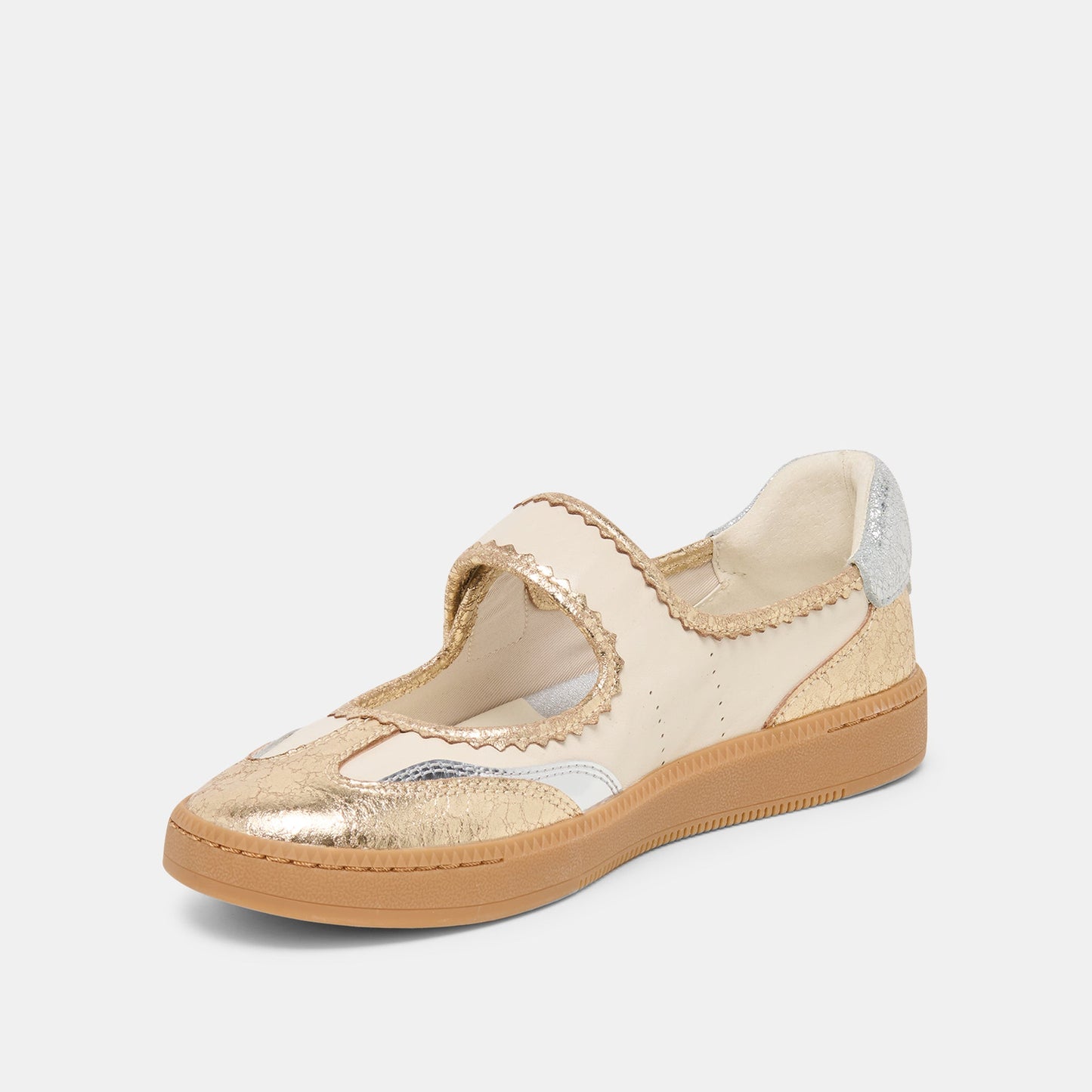 NANET Metallic Multi Leather Mary-Jane Sneakers