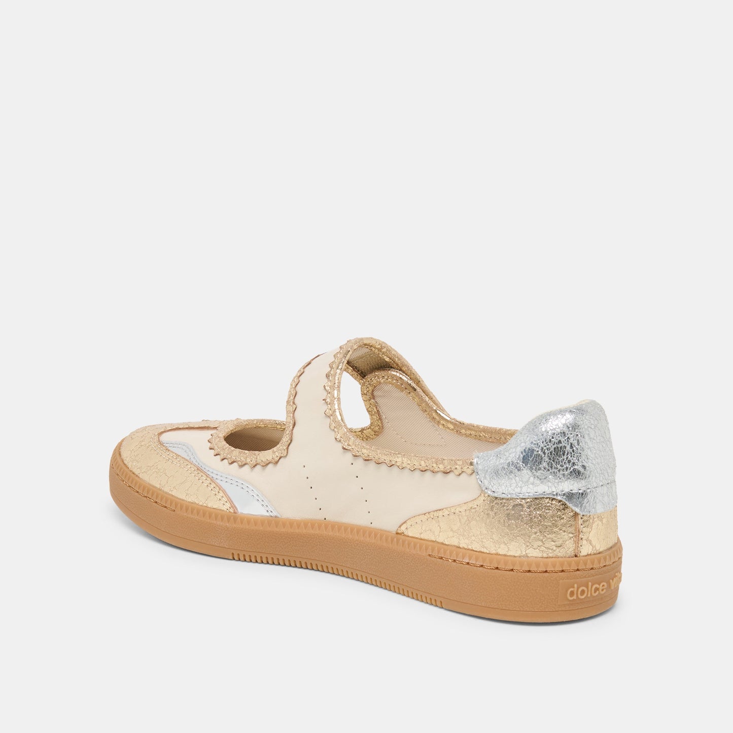 NANET Metallic Multi Leather Mary-Jane Sneakers