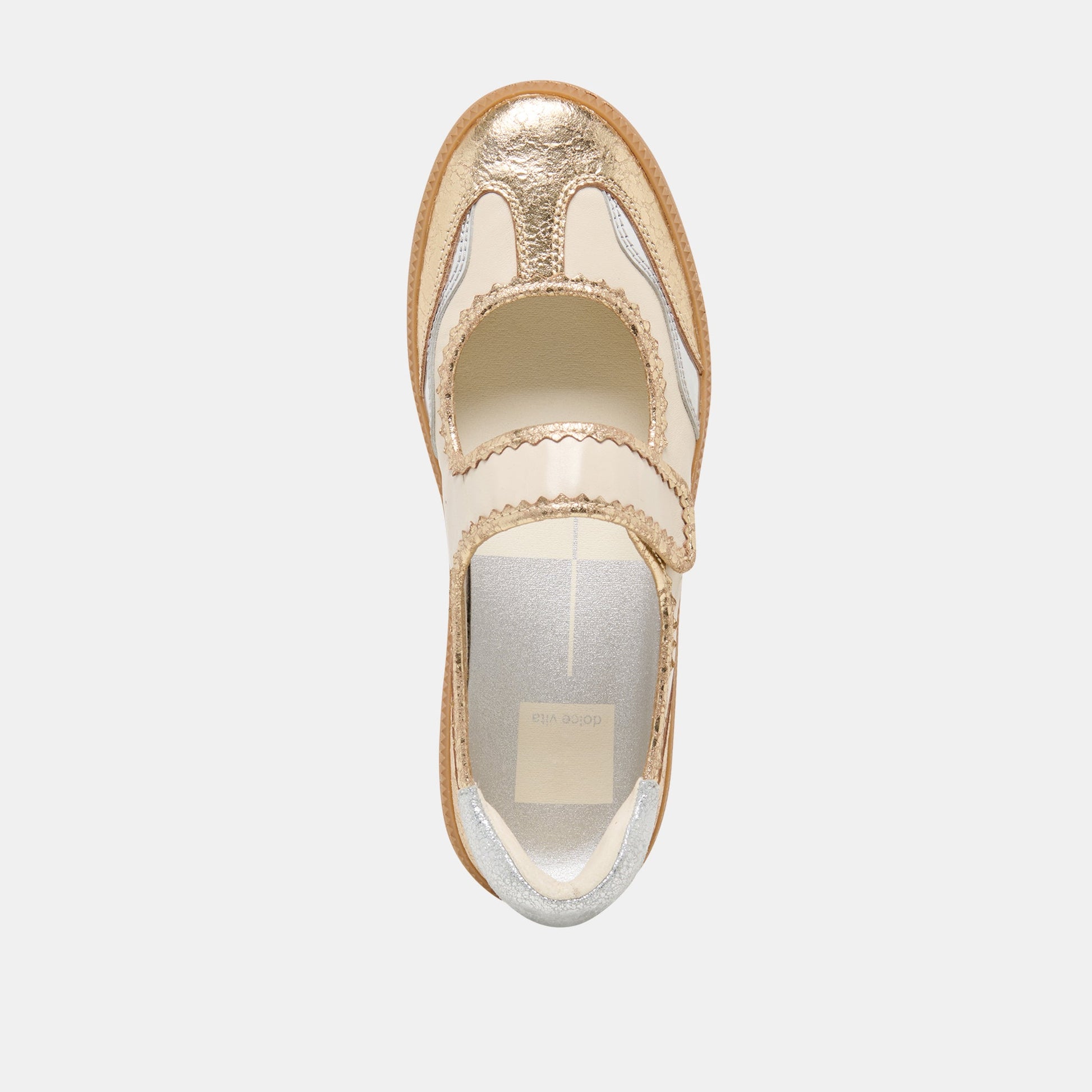 NANET Metallic Multi Leather Mary-Jane Sneakers