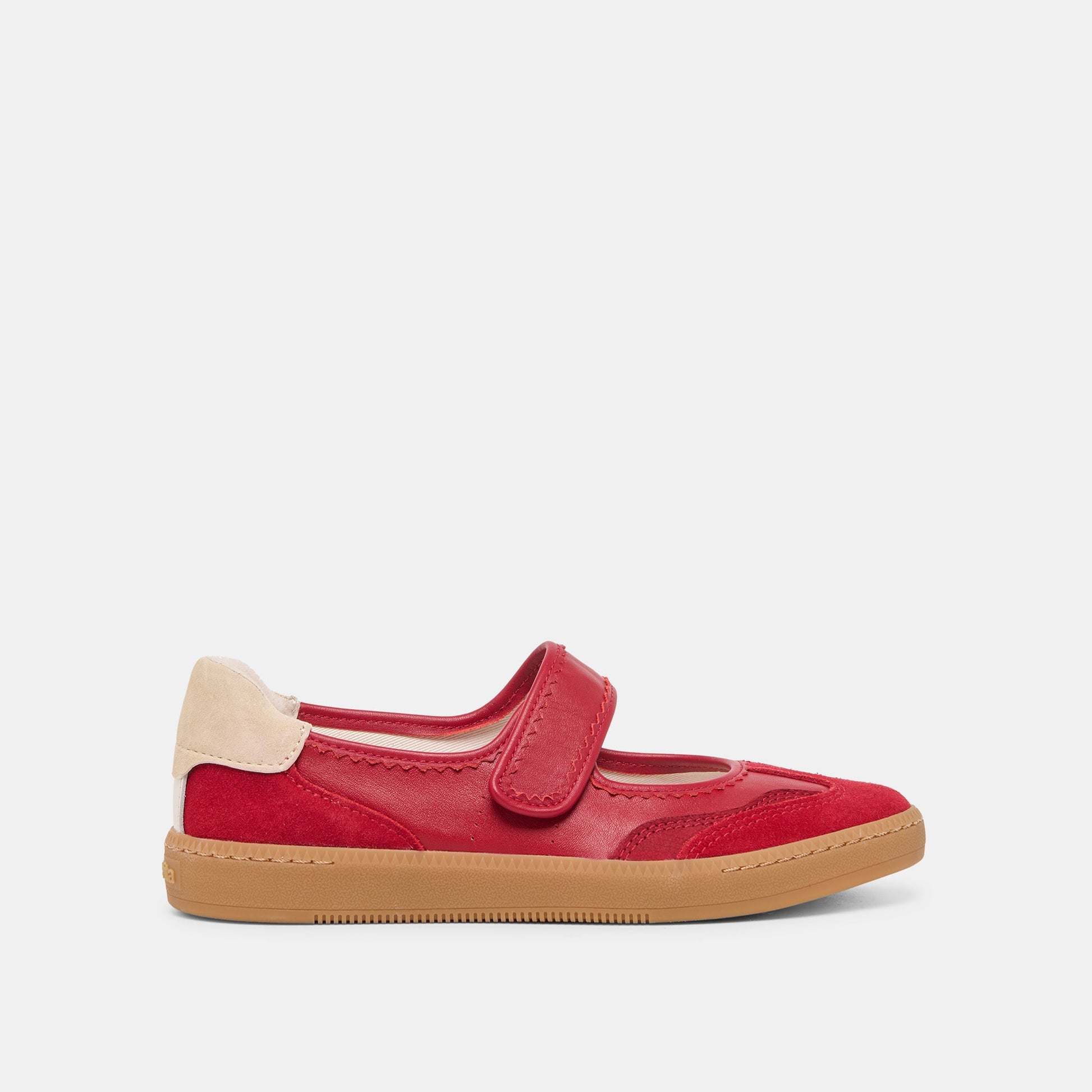 Nanet Crimson Leather Sneakers