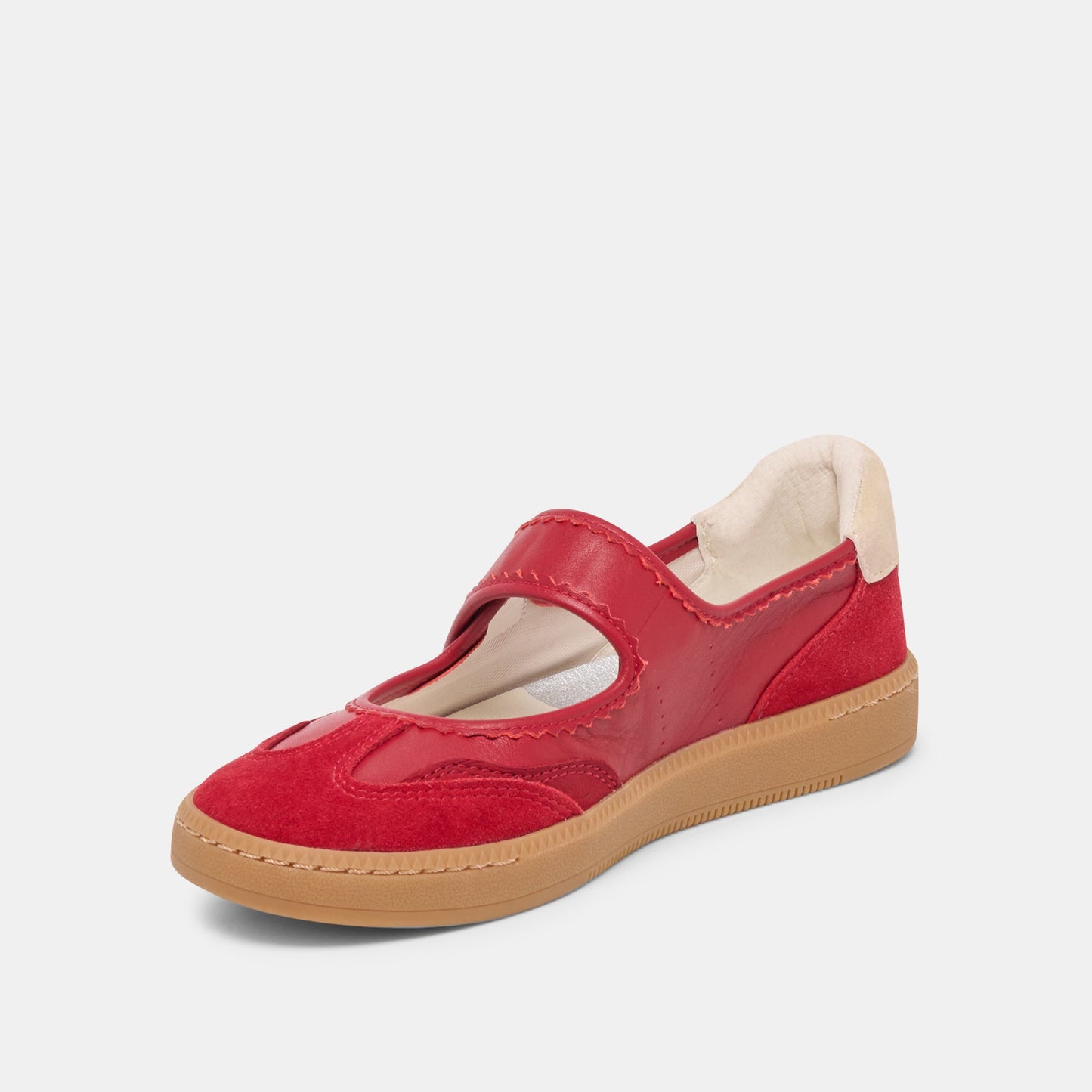 Nanet Crimson Leather Sneakers