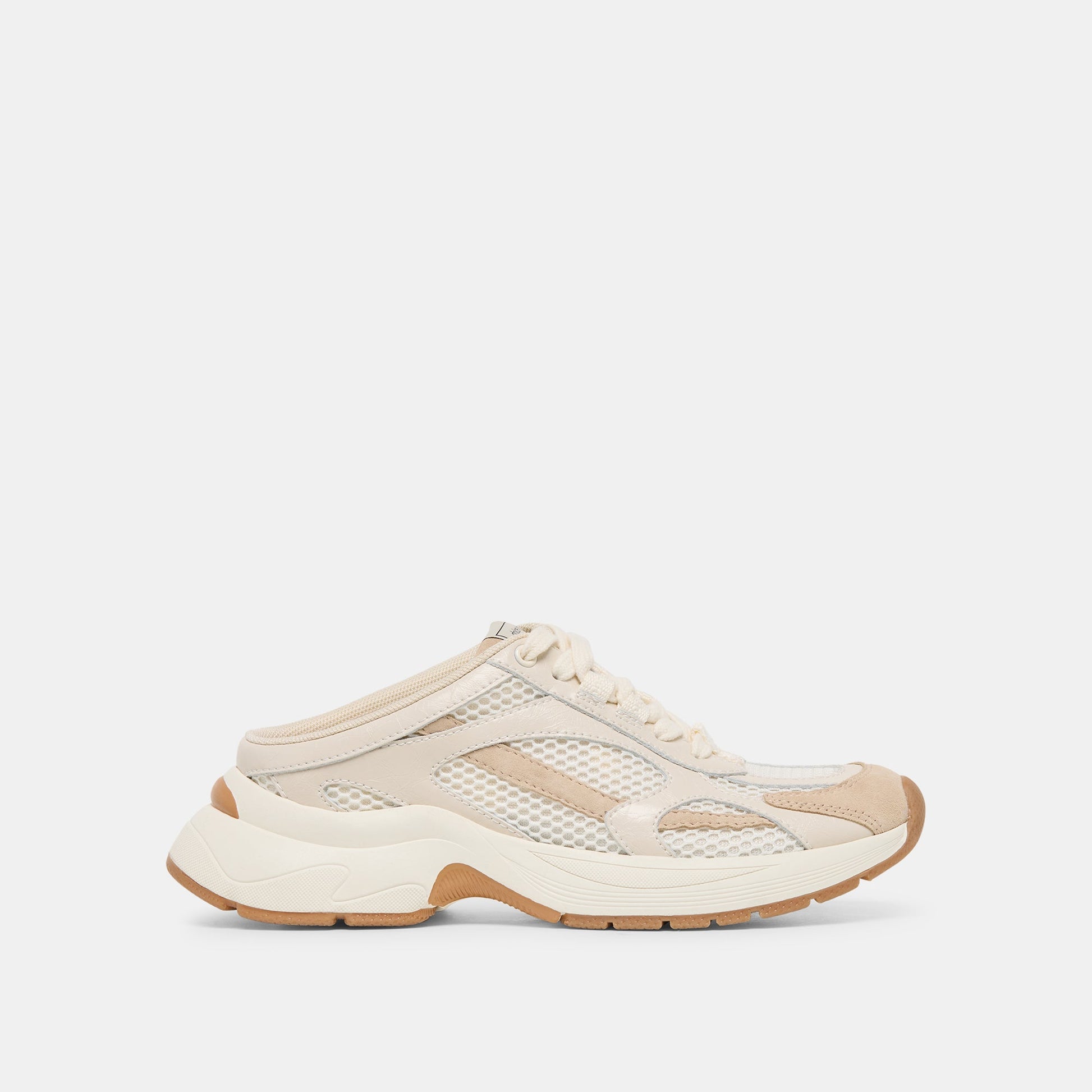 SWAYZY Ivory Multi Suede Platform Slip-on Sneakers