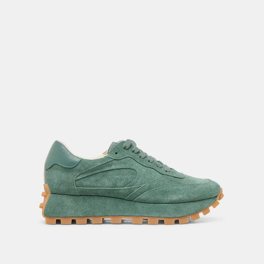 Tricia Dk Green Suede Sneakers