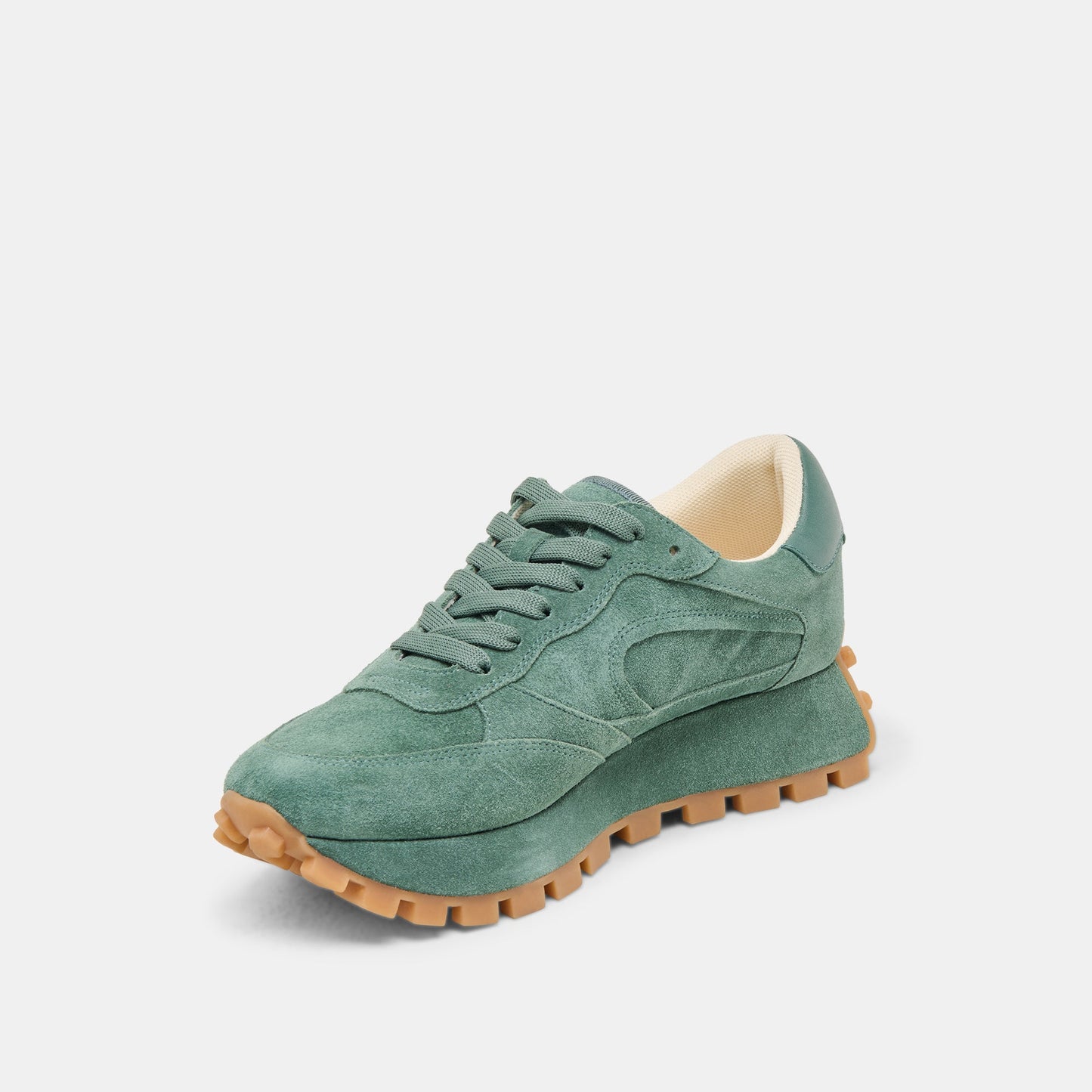 Tricia Dk Green Suede Sneakers