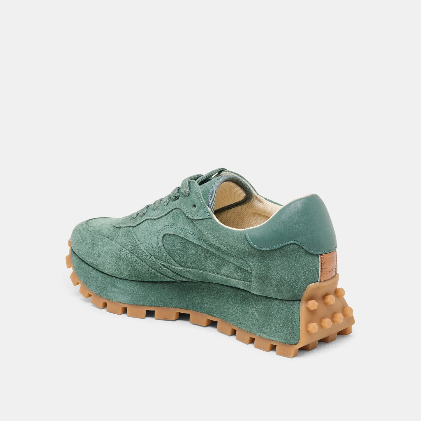 Tricia Dk Green Suede Sneakers