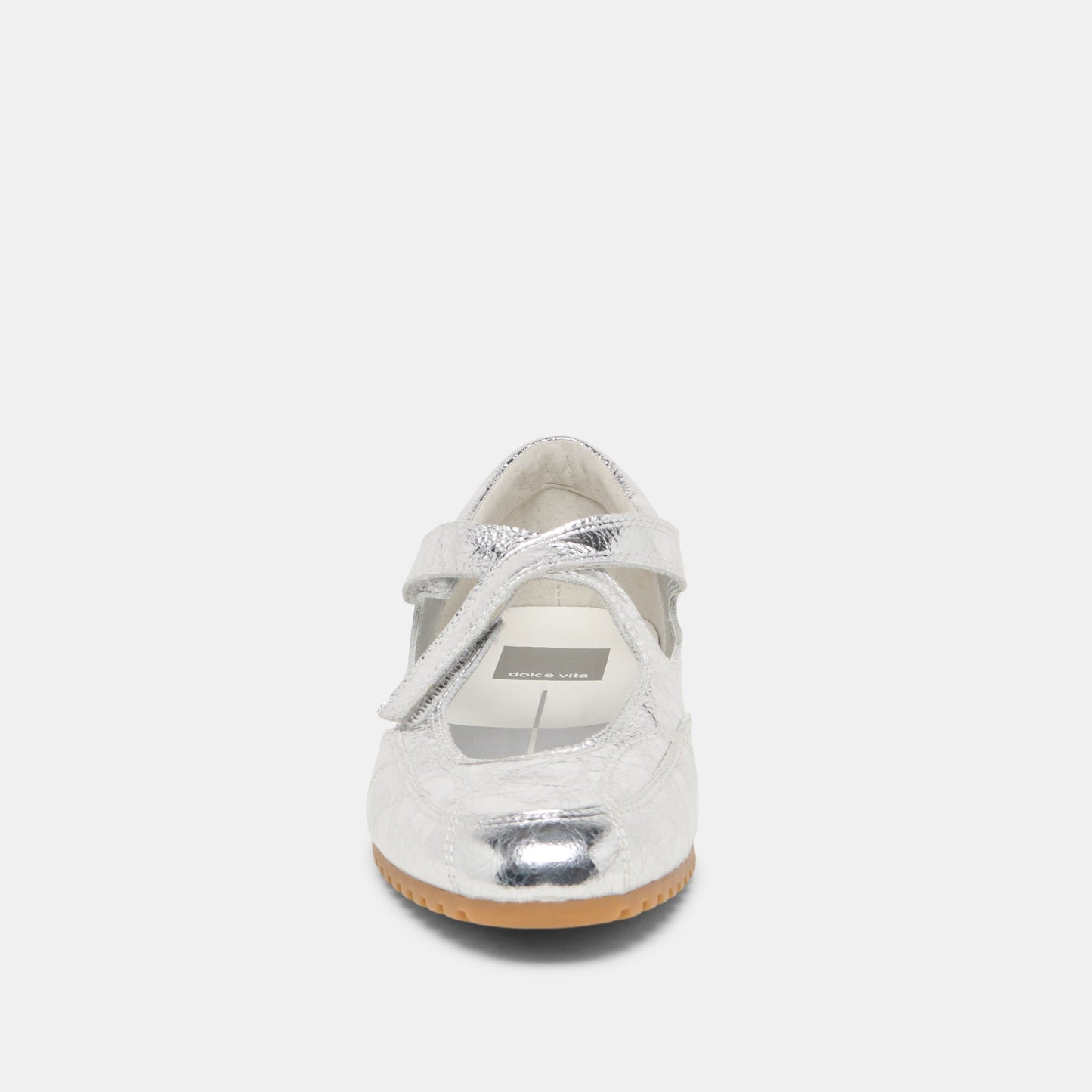 YONO Silver Distressed Leather Ballet Sneaker Flats