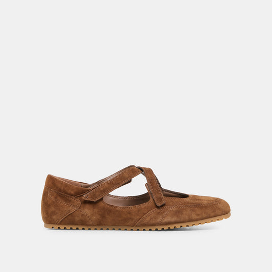 YONO Cocoa Suede Ballet Sneaker Flats