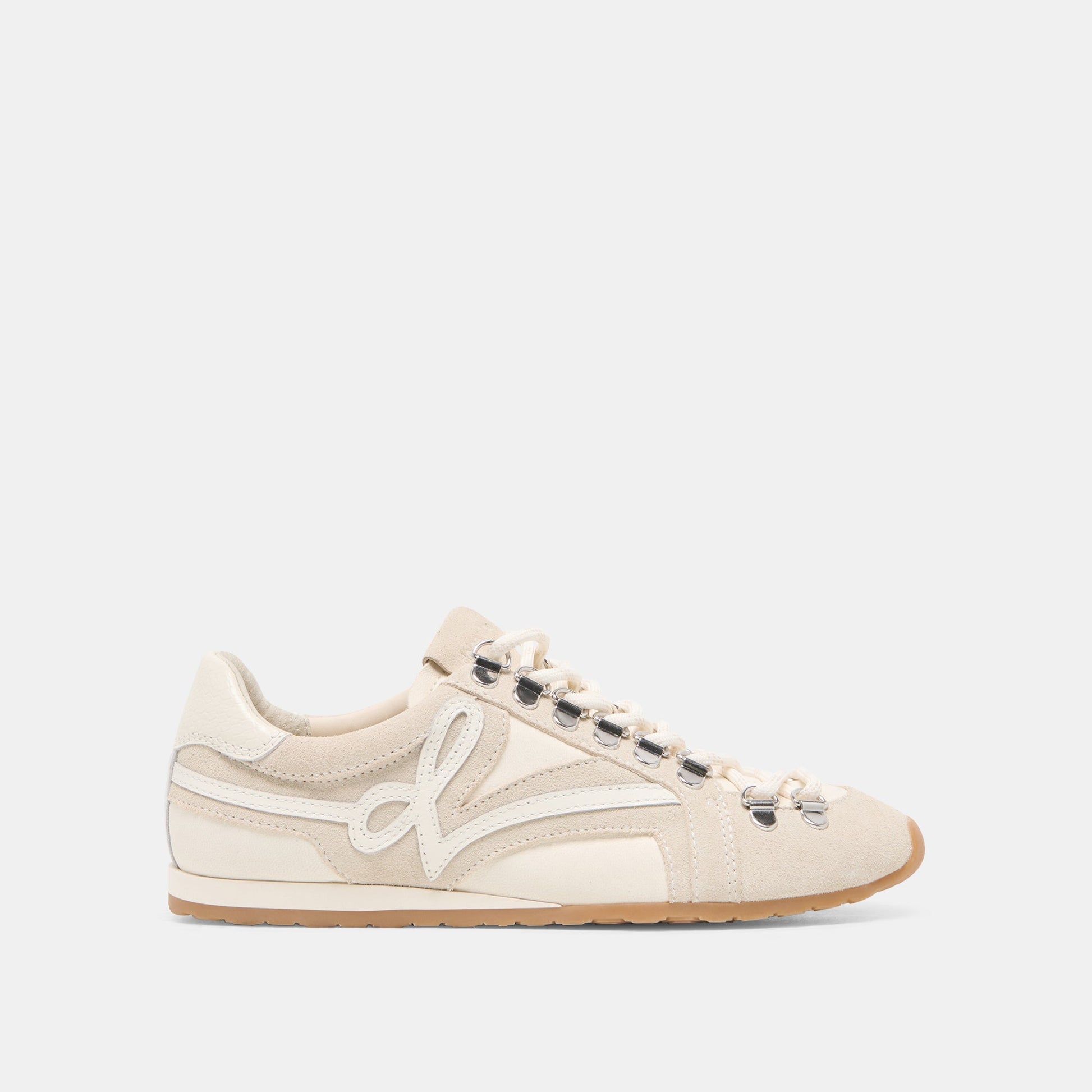 DEACON Ivory Suede Lace-Up Sneakers