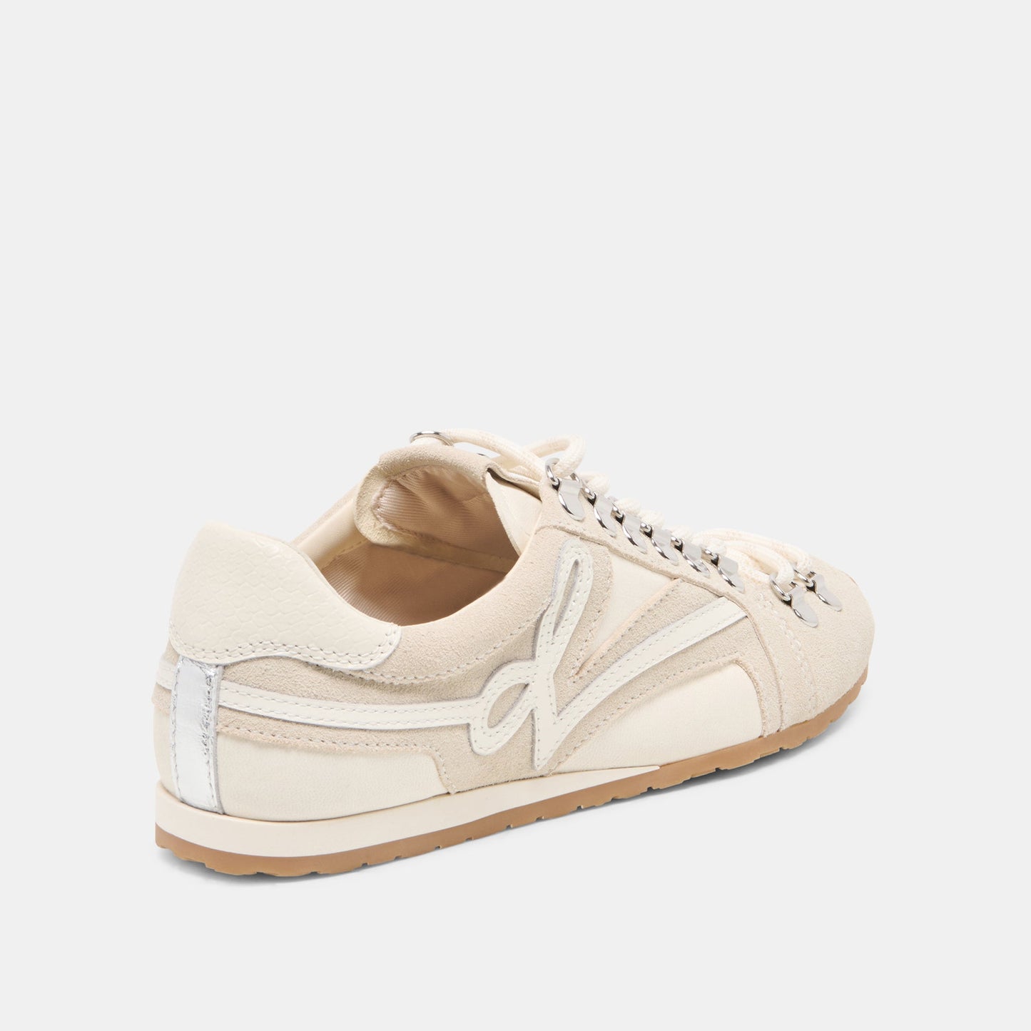 DEACON Ivory Suede Lace-Up Sneakers