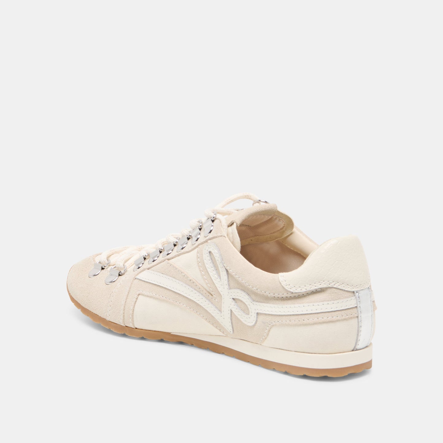 DEACON Ivory Suede Lace-Up Sneakers