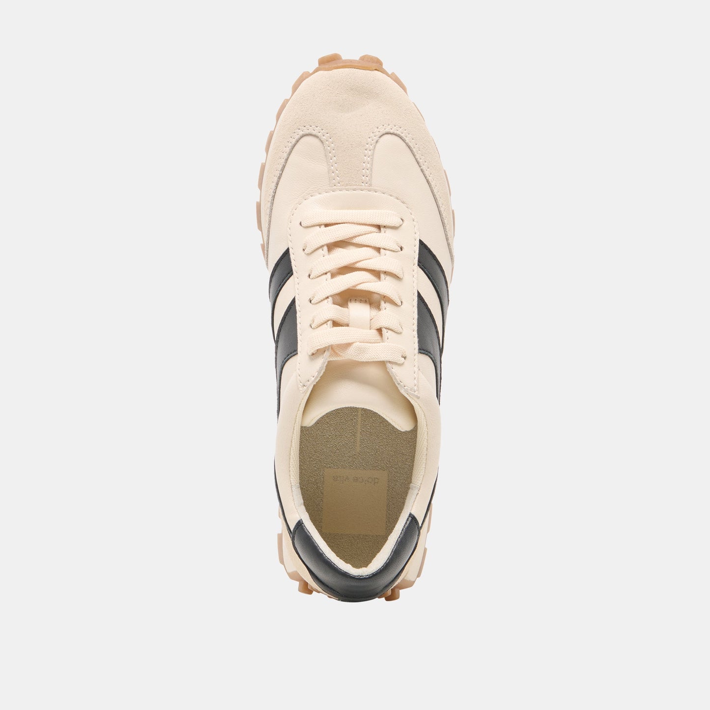 TRESA White Black Leather Platform Sneakers