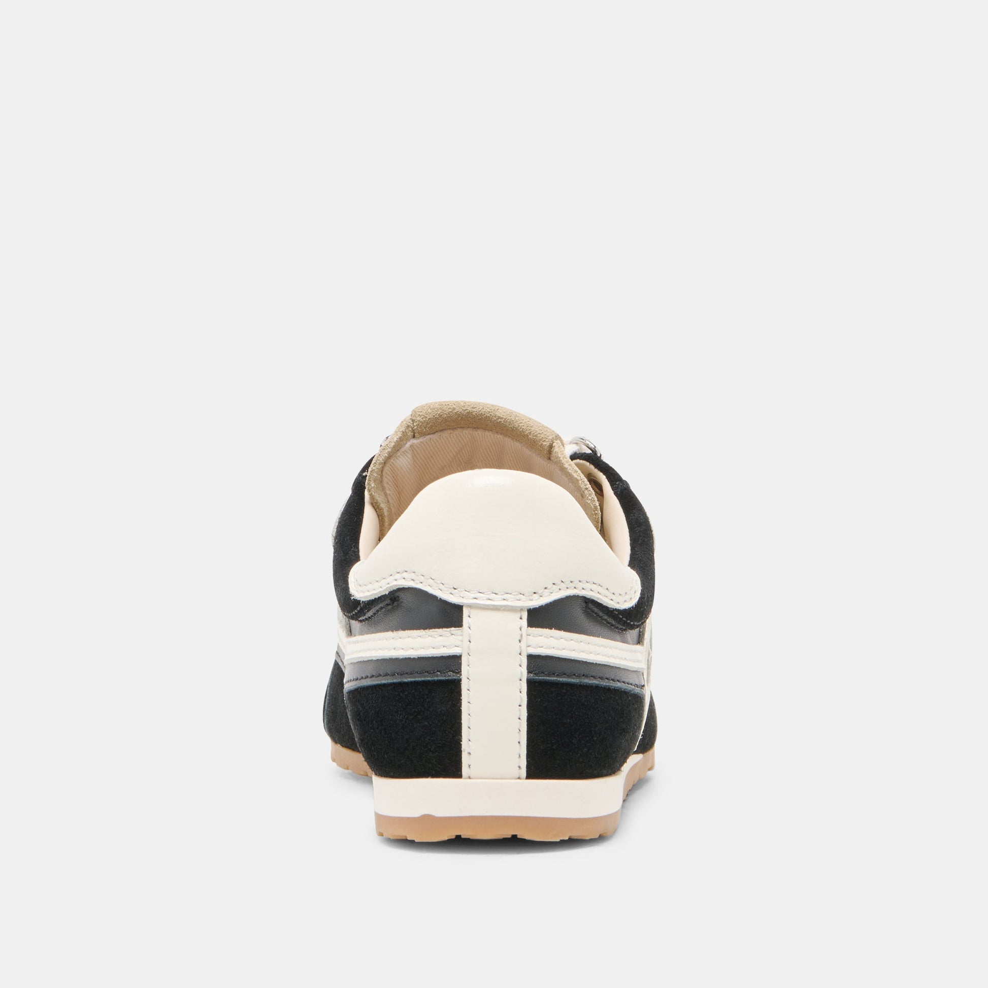 DEACON Black White Suede Lace-Up Sneakers