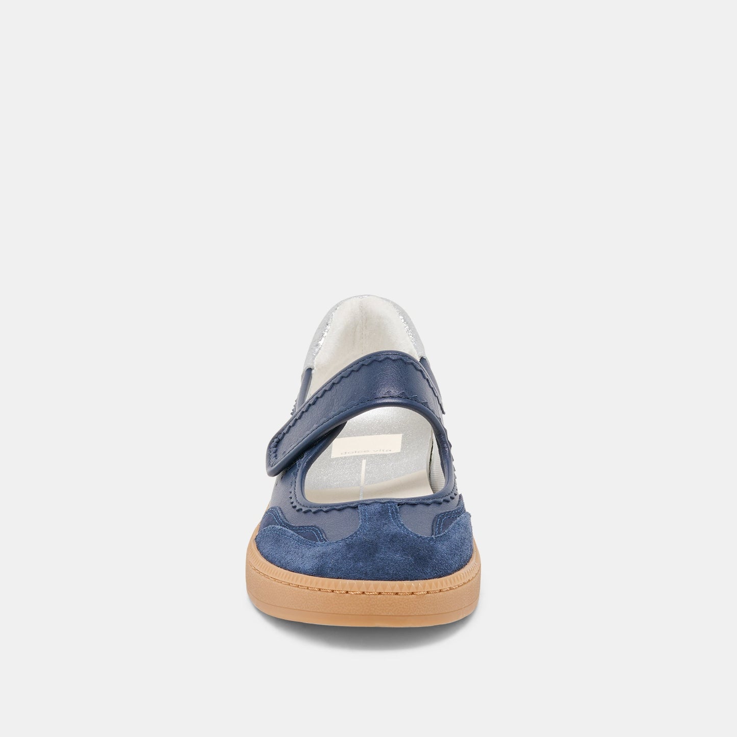 NANET Dk Navy Suede Mary-Jane Ballet Sneakers