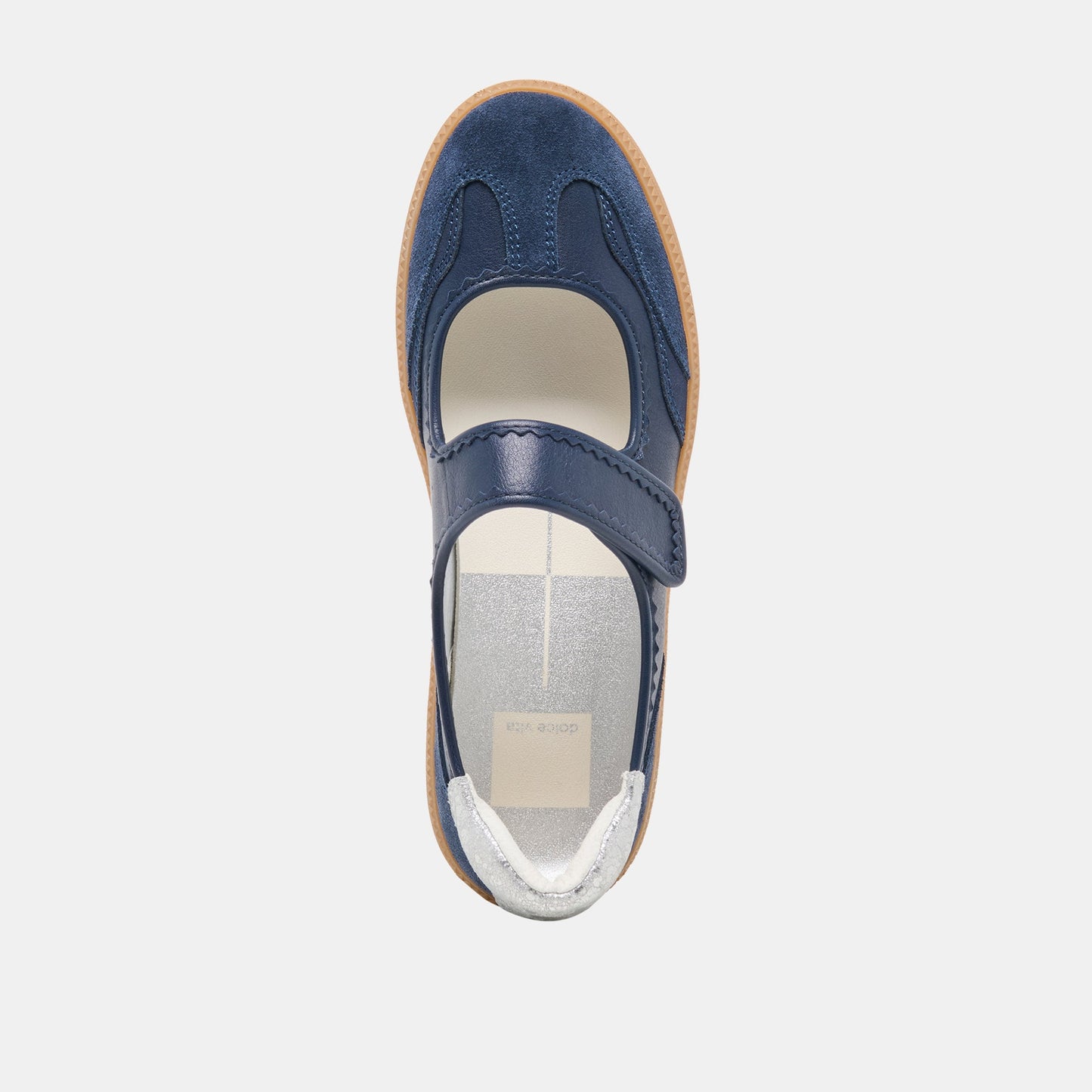 NANET Dk Navy Suede Mary-Jane Ballet Sneakers