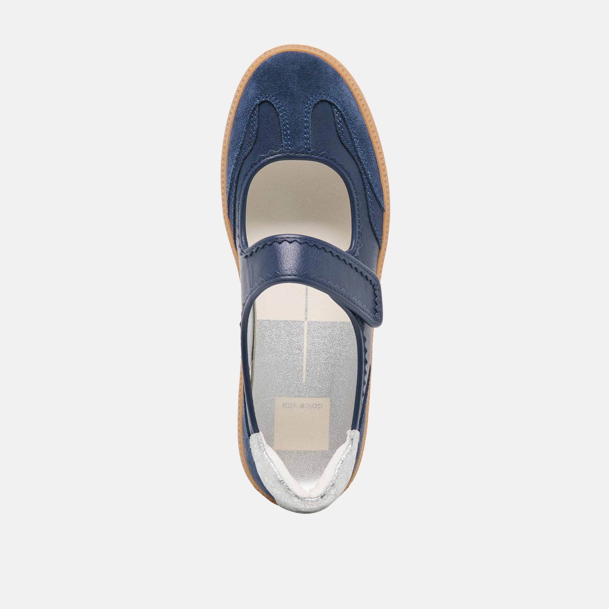 NANET Dk Navy Suede Mary-Jane Ballet Sneakers