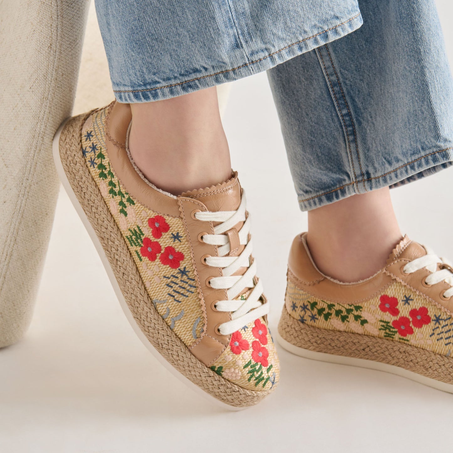 Azalia Sand Floral Raffia Heels