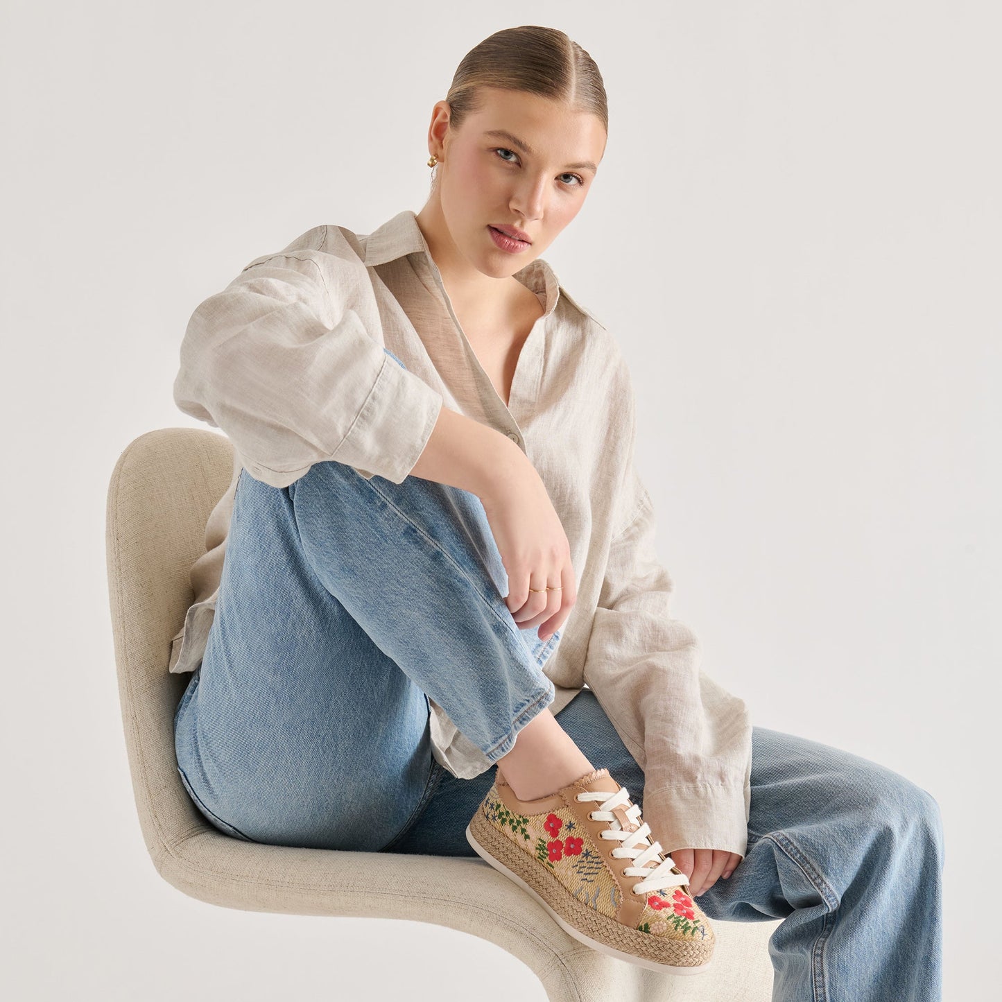 Azalia Sand Floral Raffia Heels