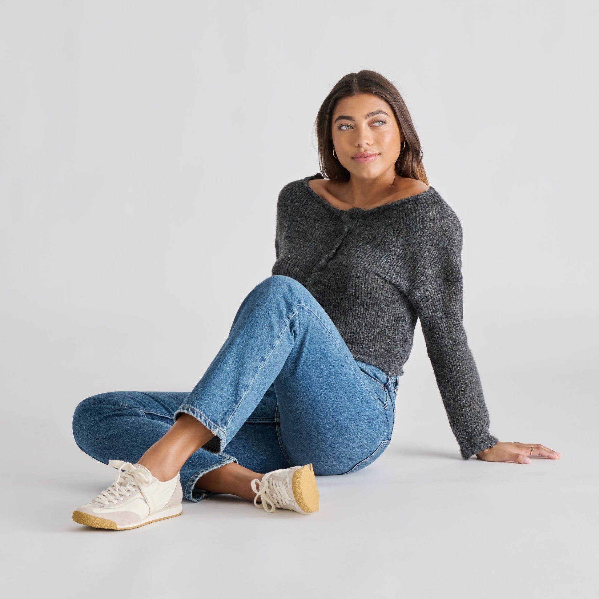 Sariya White Nylon Sneakers