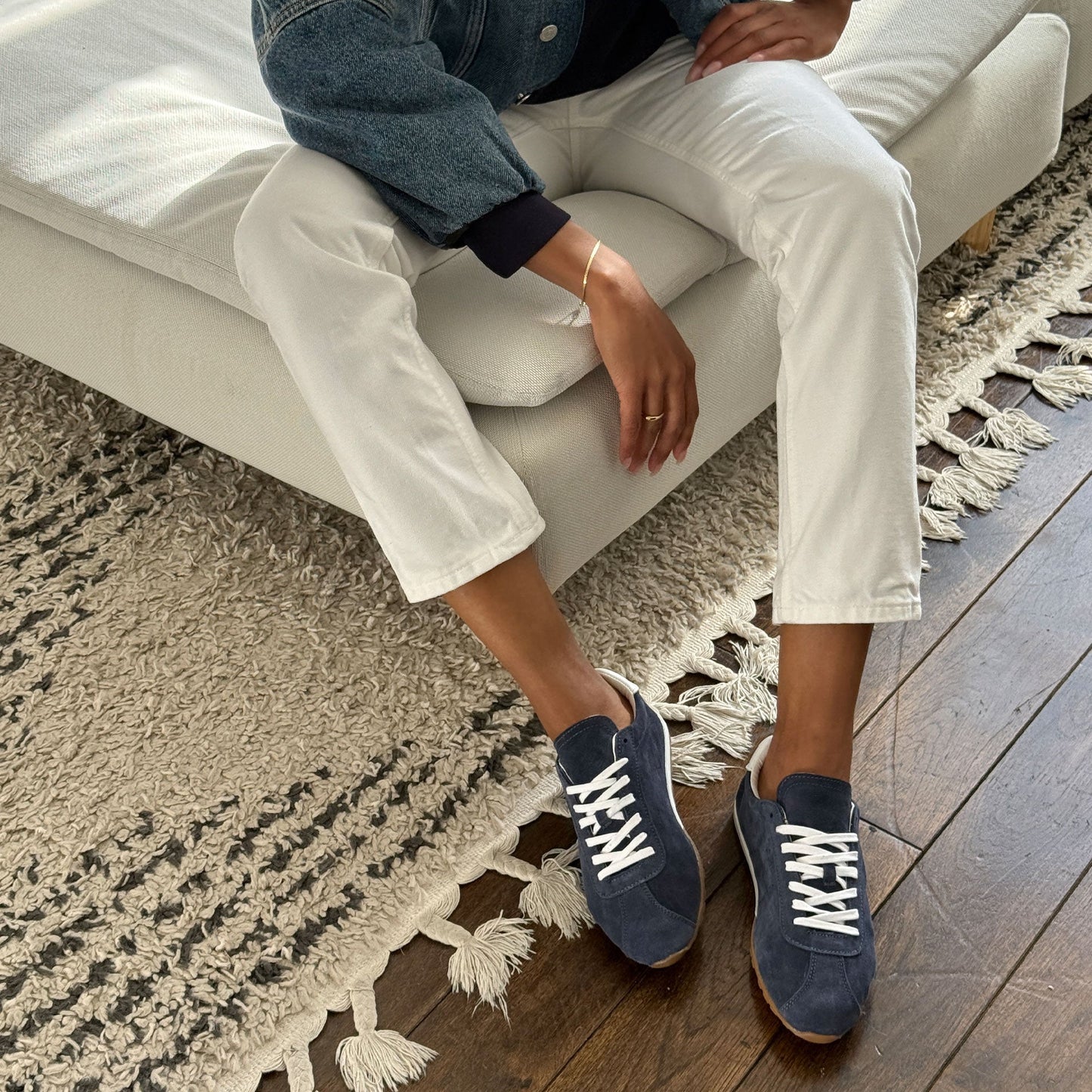 Serina Navy Suede Sneakers