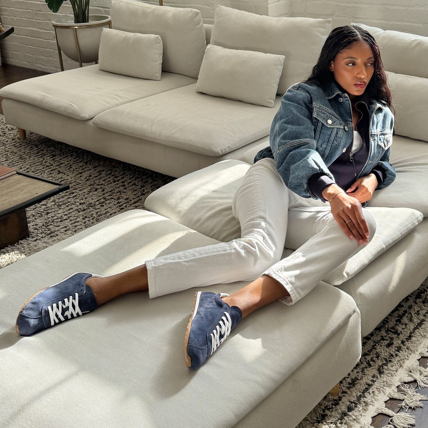 Serina Navy Suede Sneakers