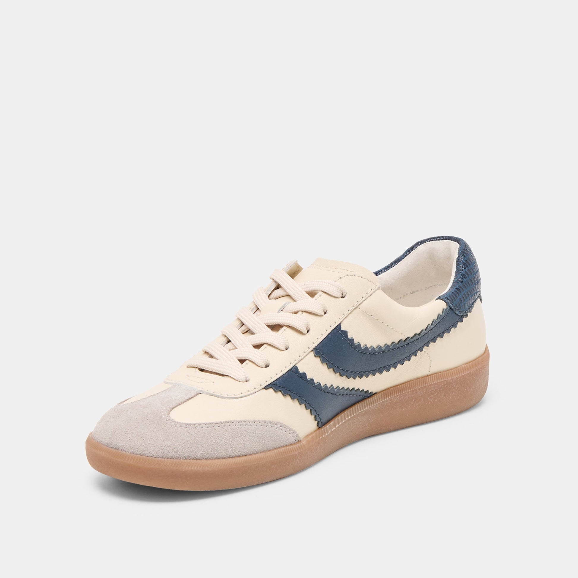 Merit White Navy Leather Sneakers