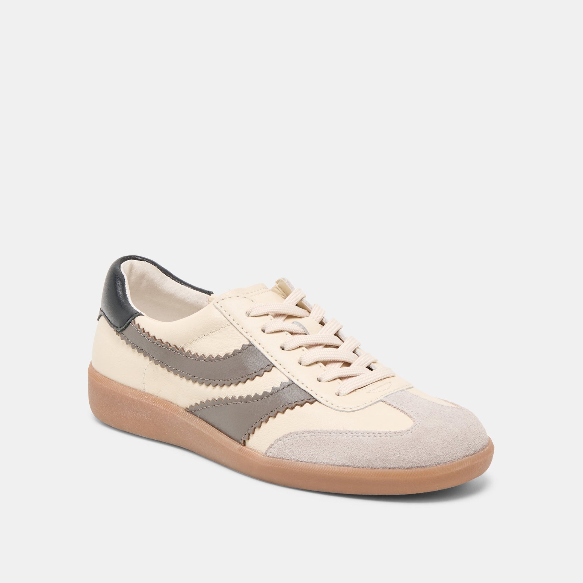 Merit White Grey Leather Sneakers