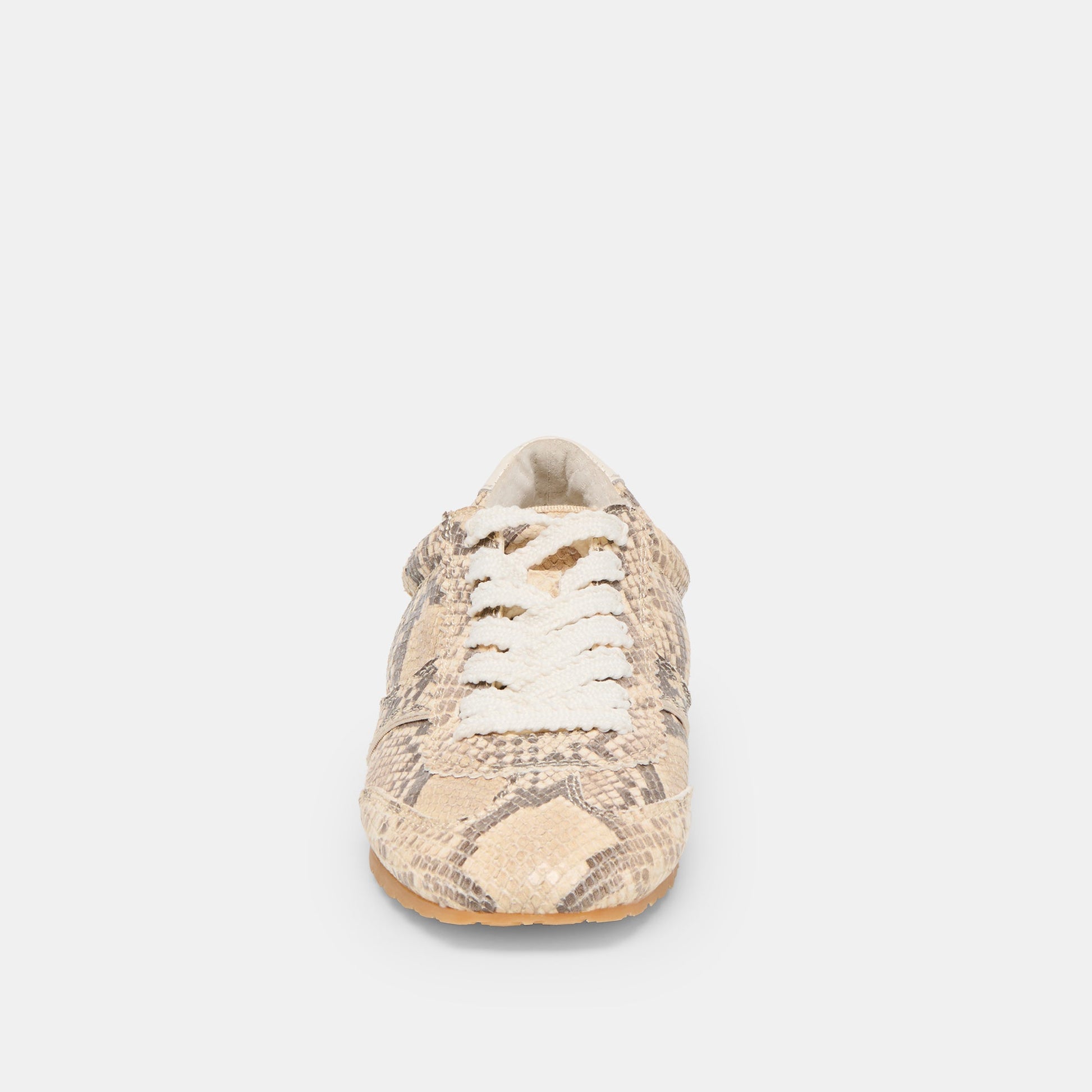 Dorie Natural Snake Embossed Leather Sneakers