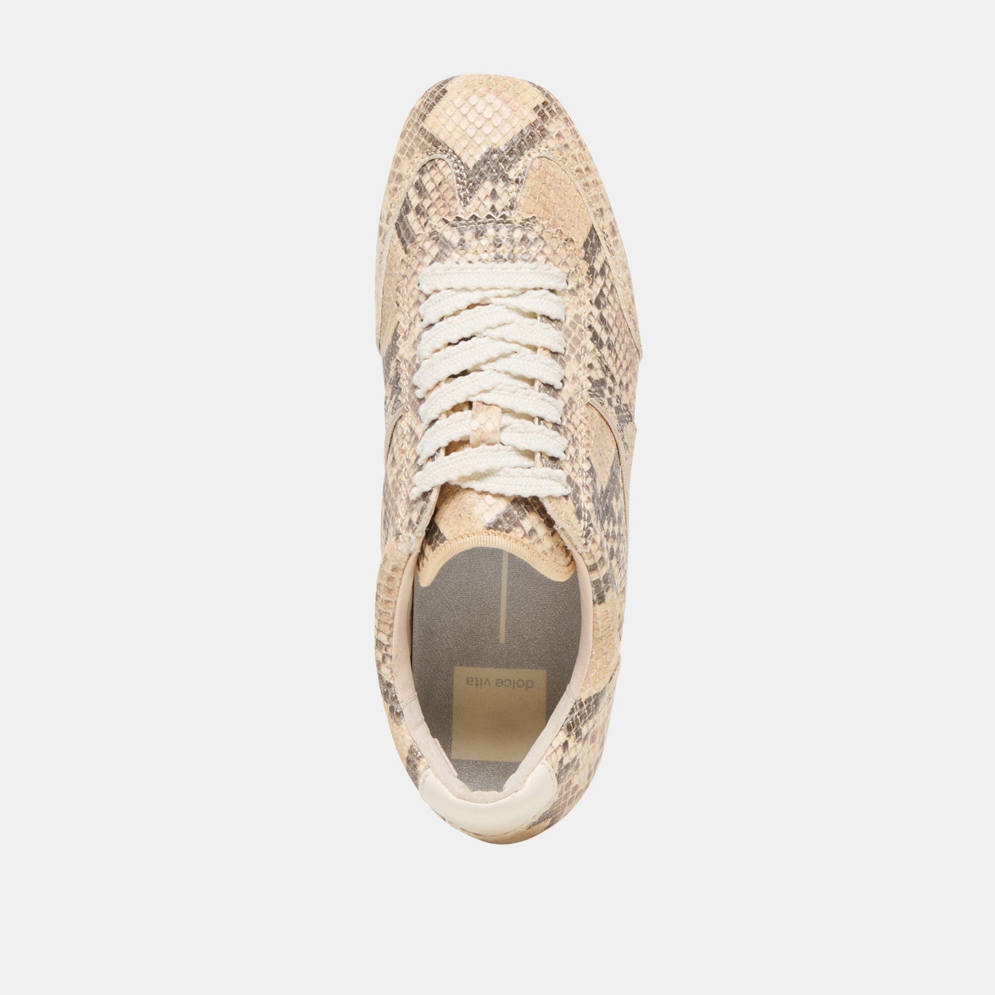 Dorie Natural Snake Embossed Leather Sneakers