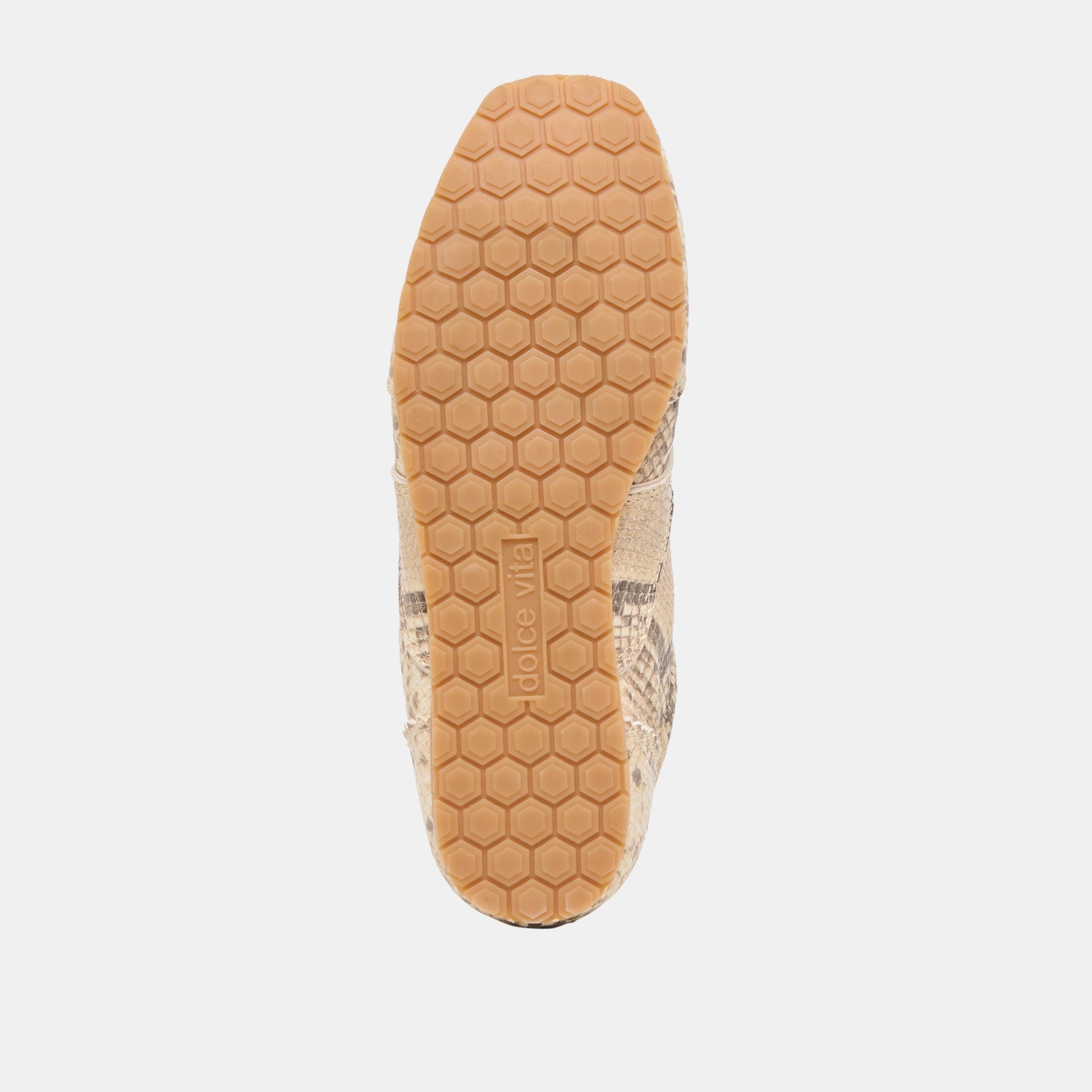 Dorie Natural Snake Embossed Leather Sneakers