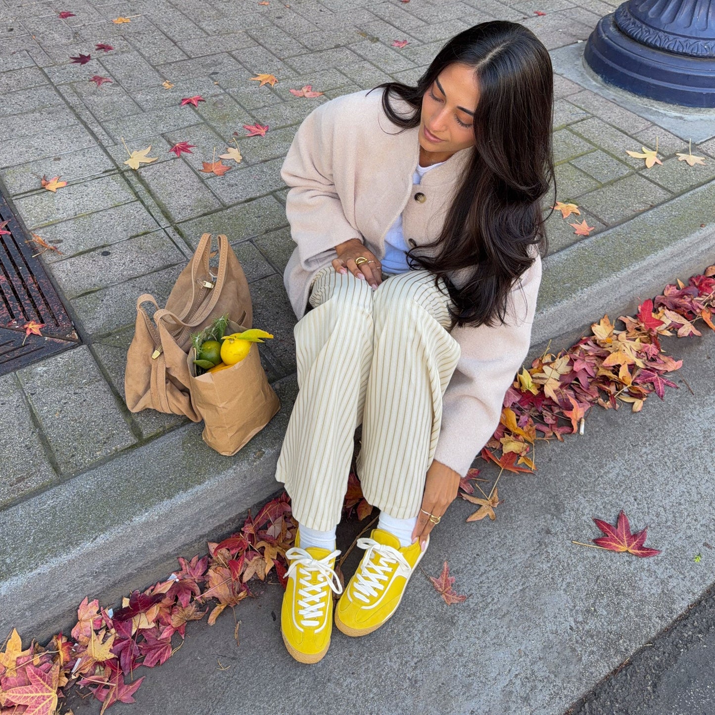 Sariya Yellow Nylon Sneakers