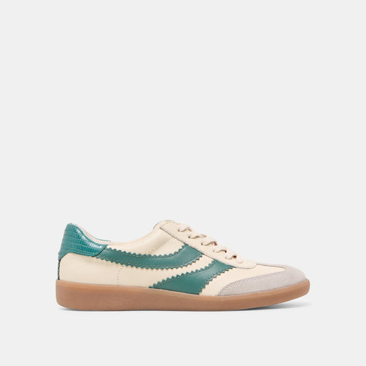 Merit White Green Leather Sneakers
