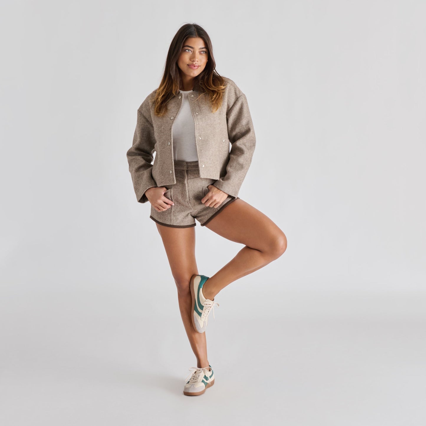 Merit White Green Leather Sneakers