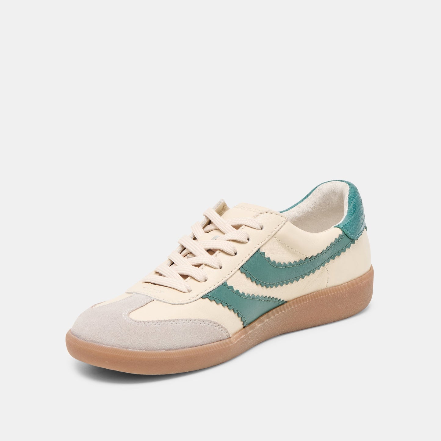 Merit White Green Leather Sneakers
