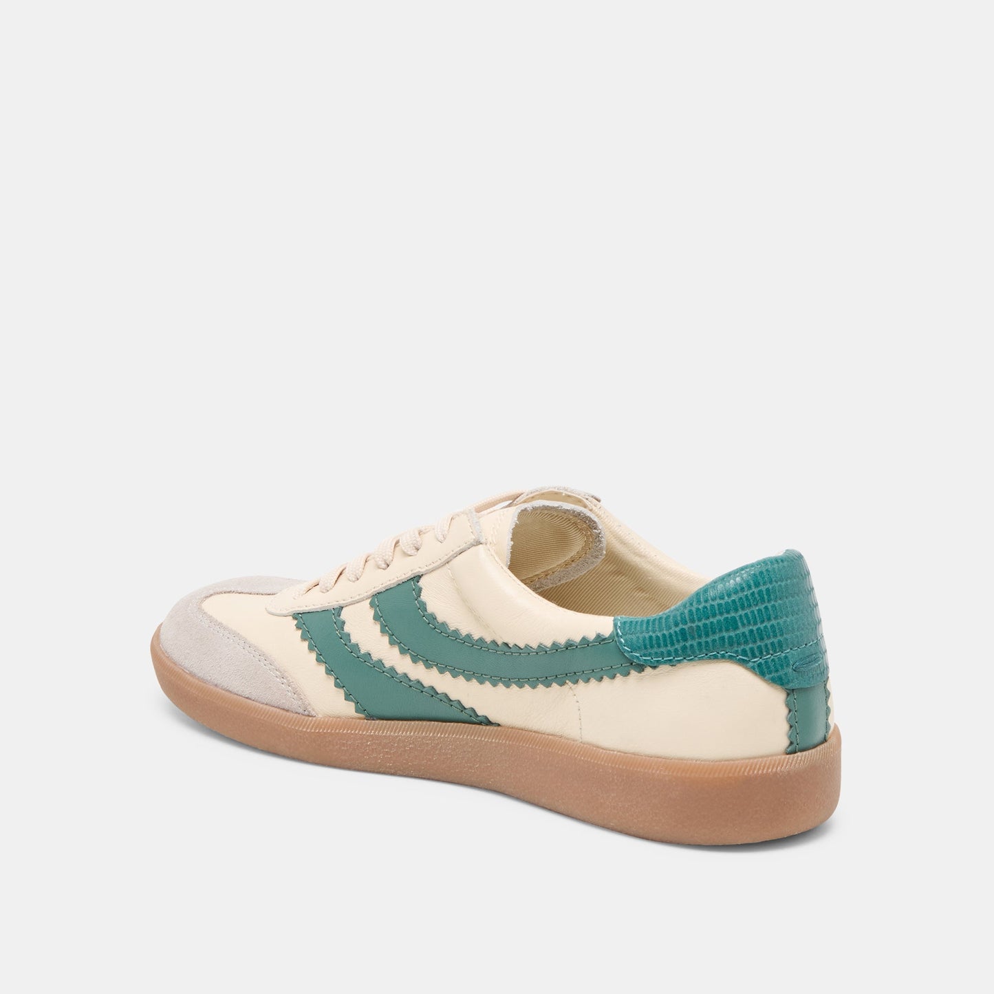 Merit White Green Leather Sneakers