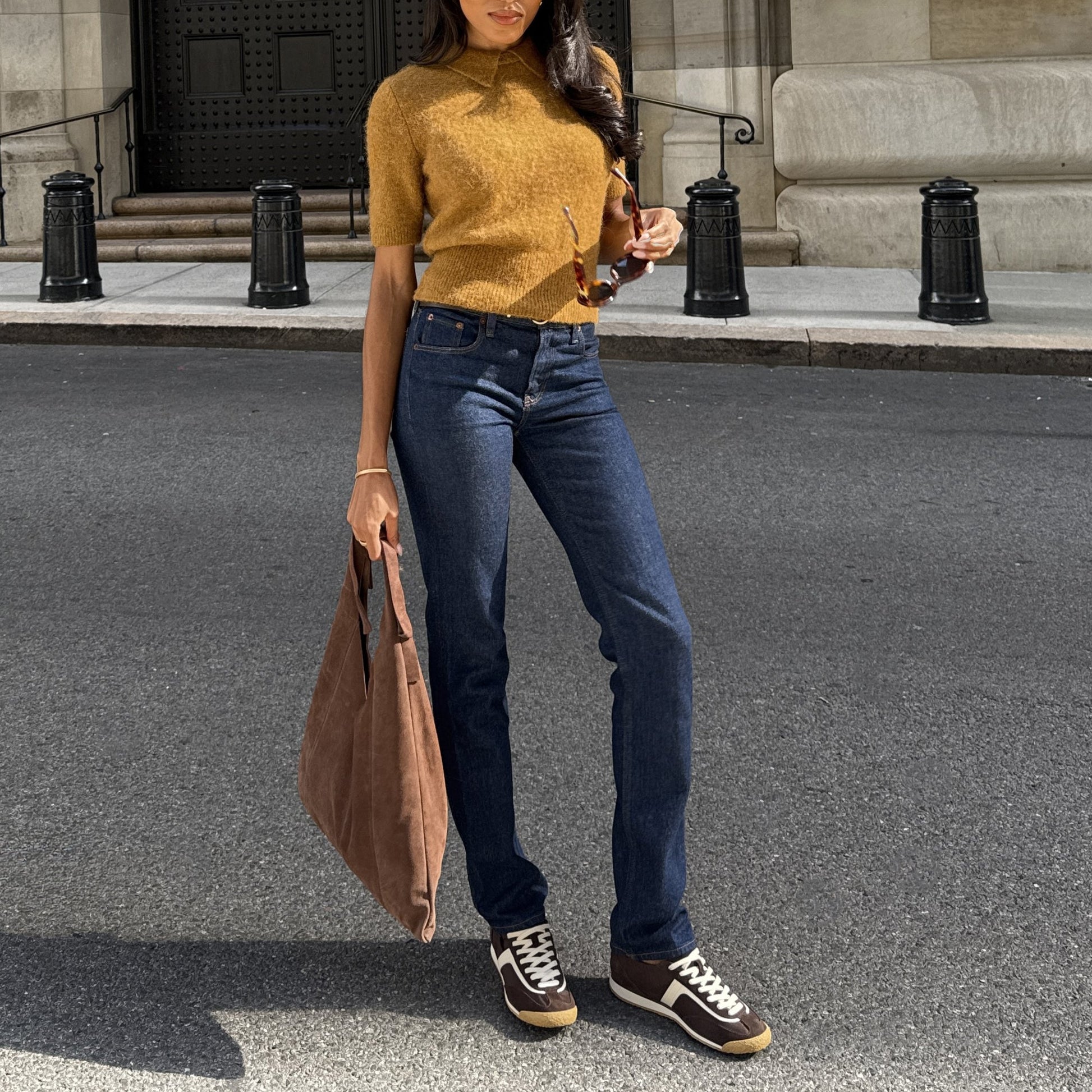 Sariya Dk Brown Nylon Sneakers
