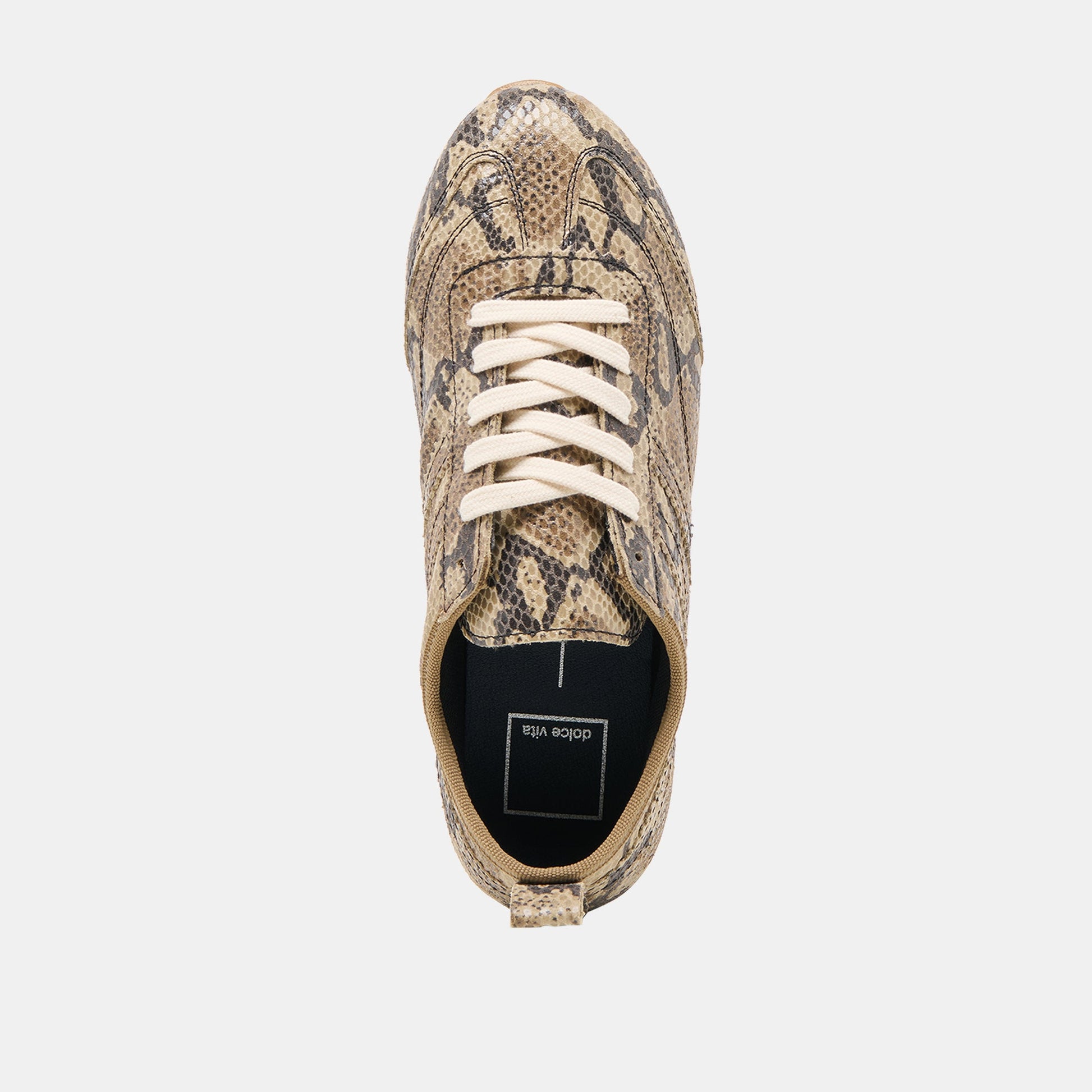 Viper Snake Print Embossed Leather Sneakers