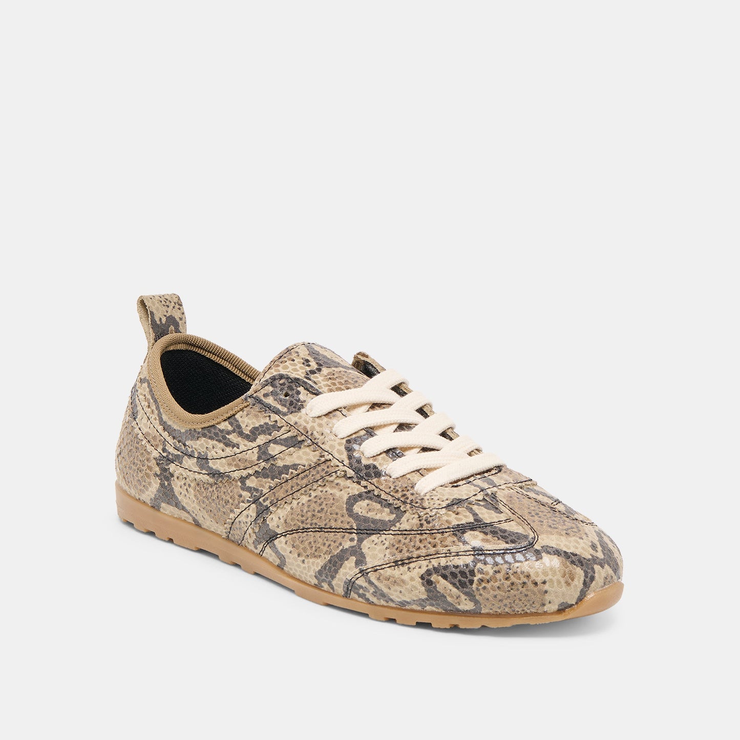 Viper Snake Print Embossed Leather Sneakers