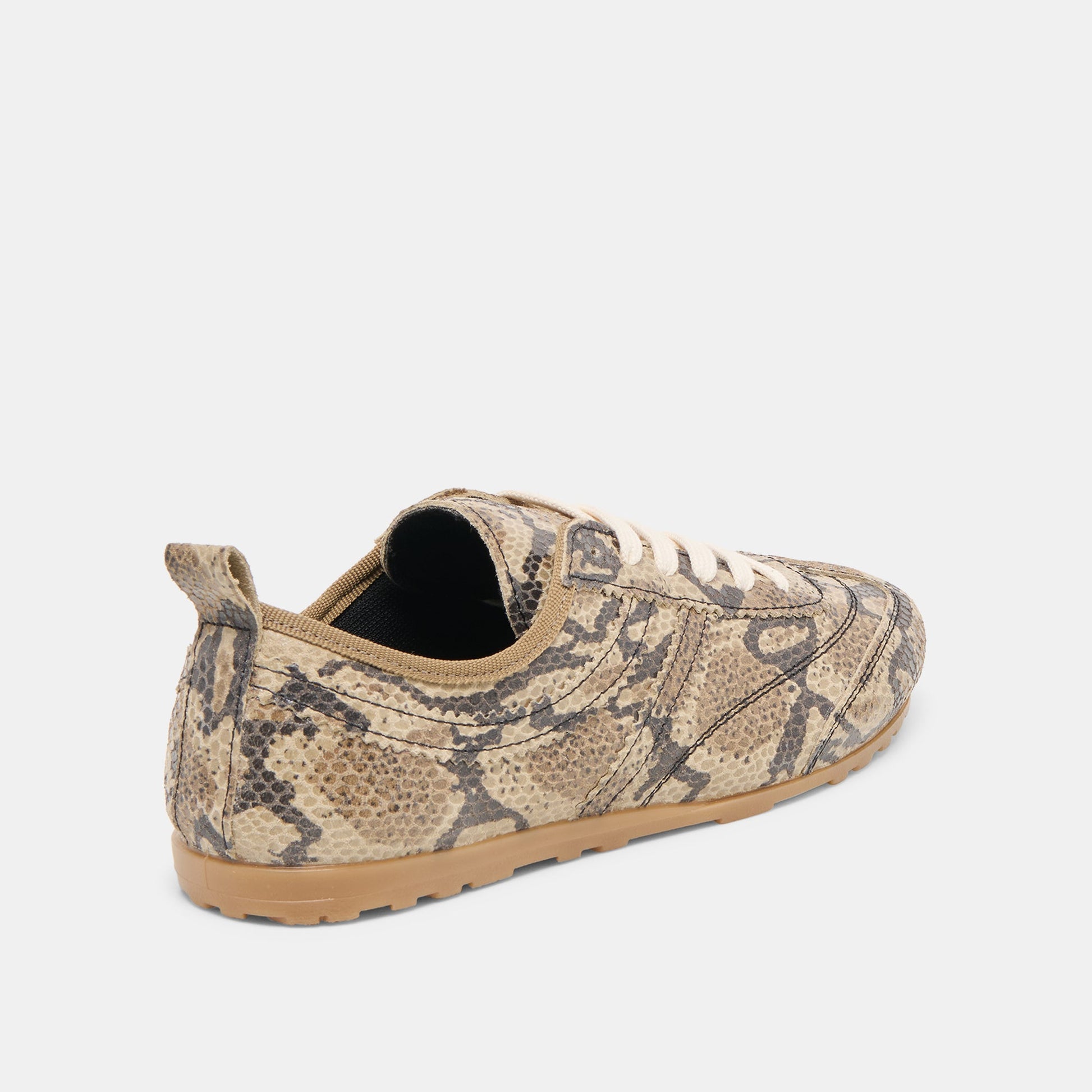 Viper Snake Print Embossed Leather Sneakers