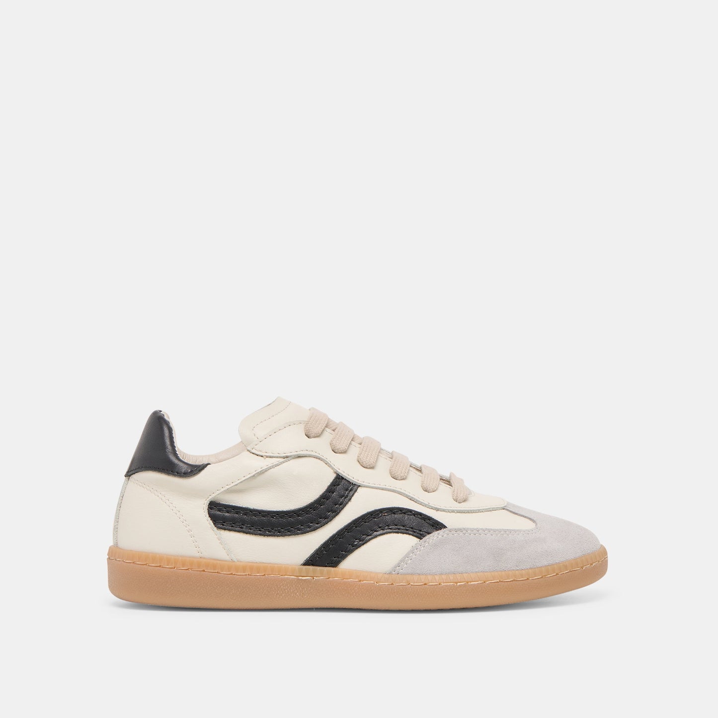 Rebel White Black Leather Sneakers