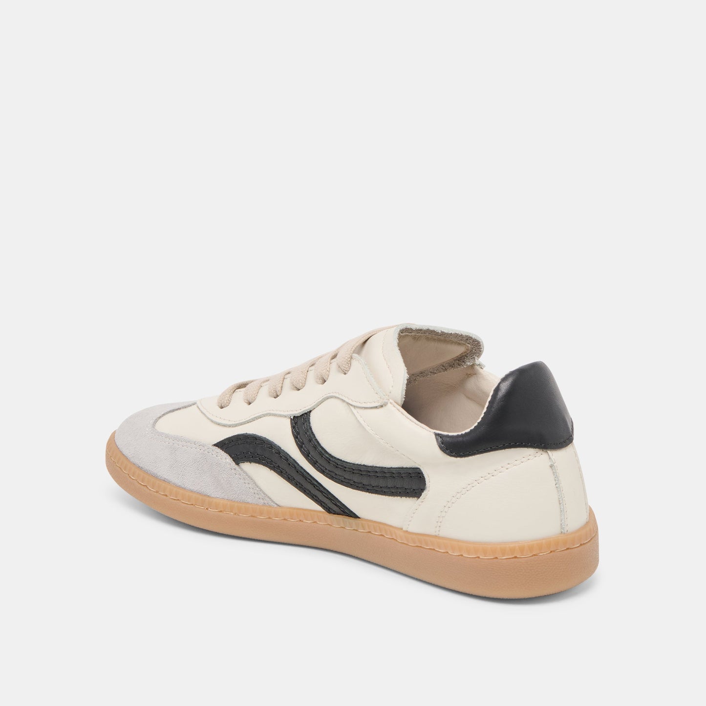 Rebel White Black Leather Sneakers