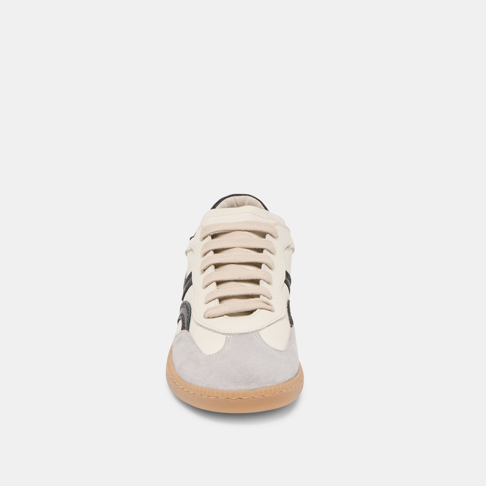Rebel White Black Leather Sneakers