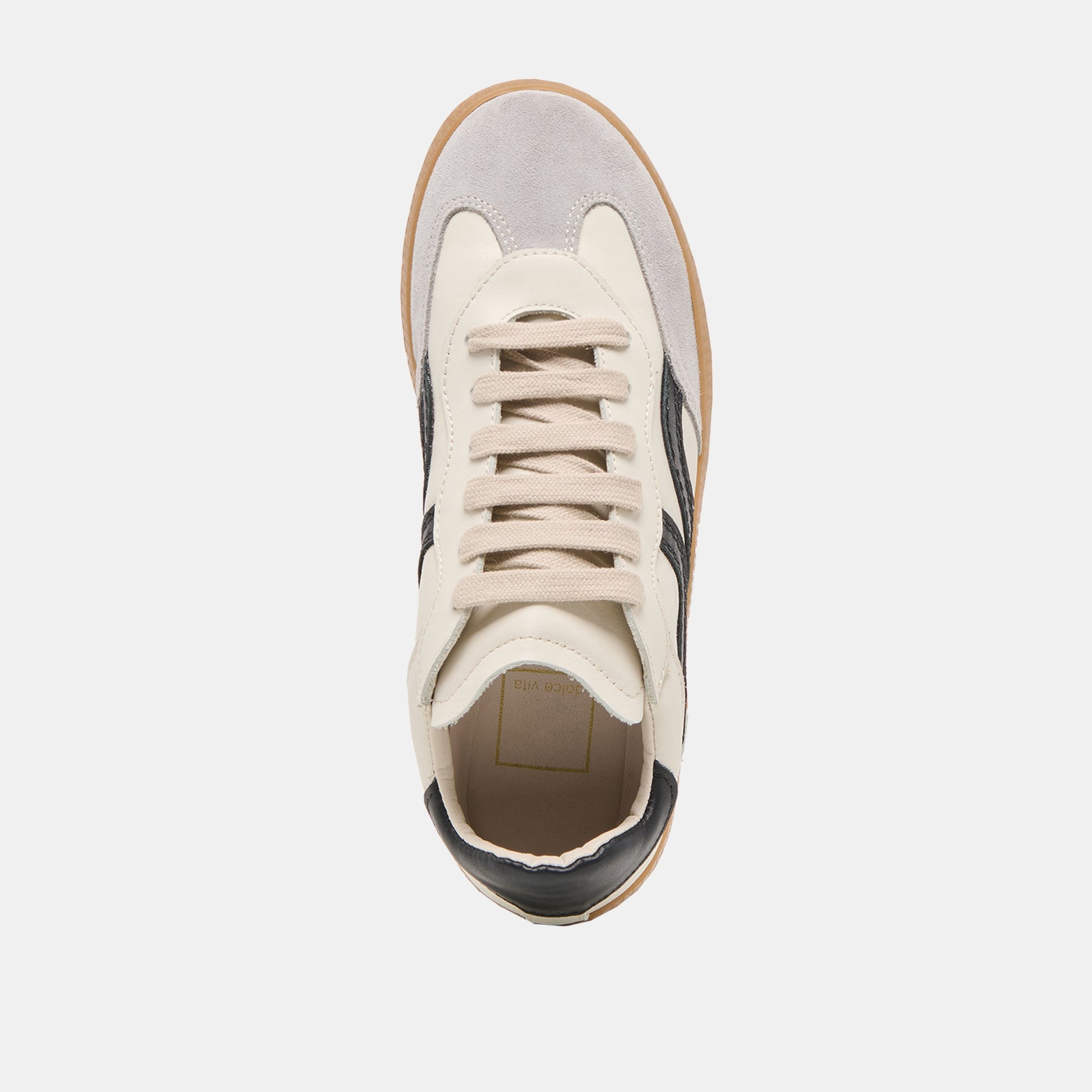 Rebel White Black Leather Sneakers