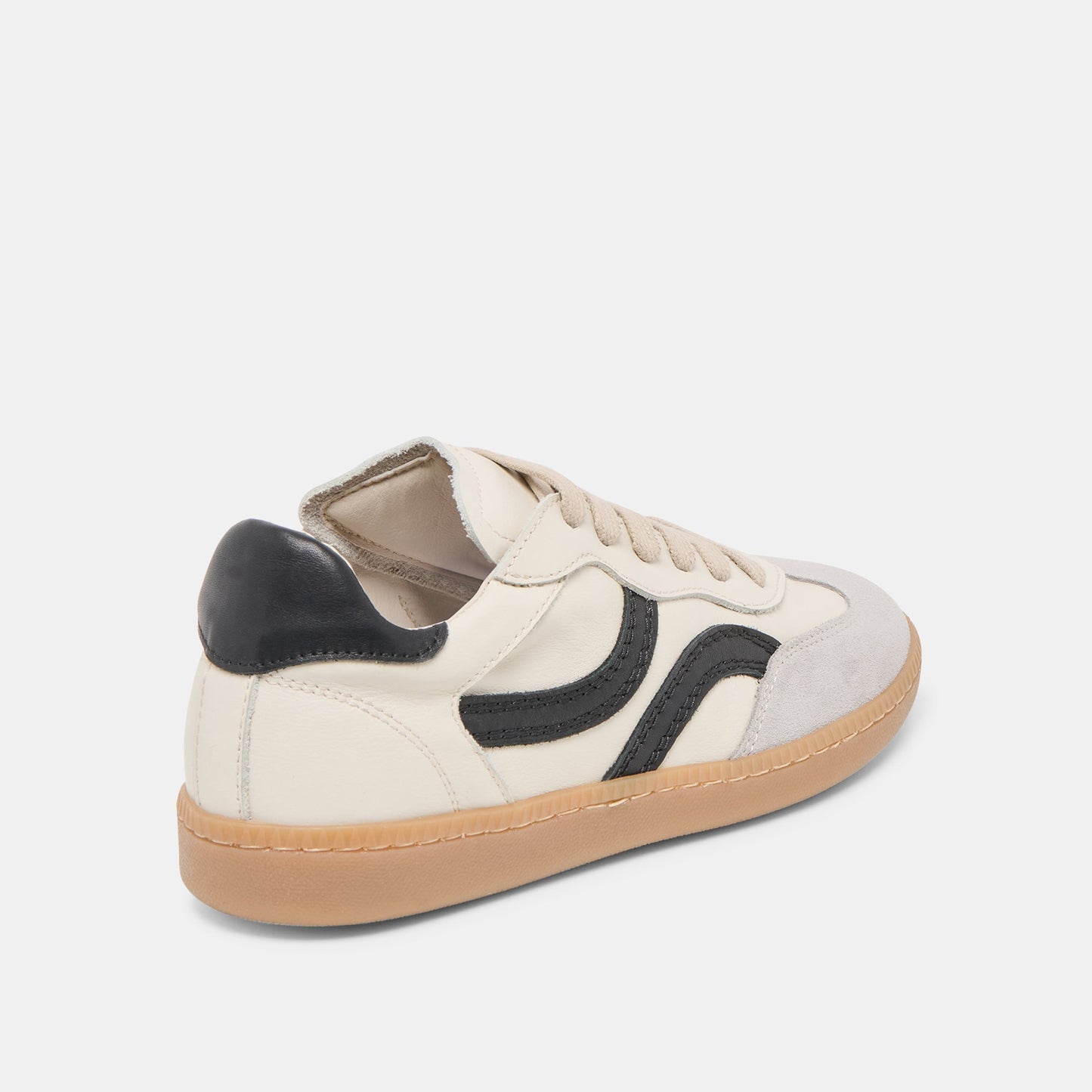 Rebel White Black Leather Sneakers