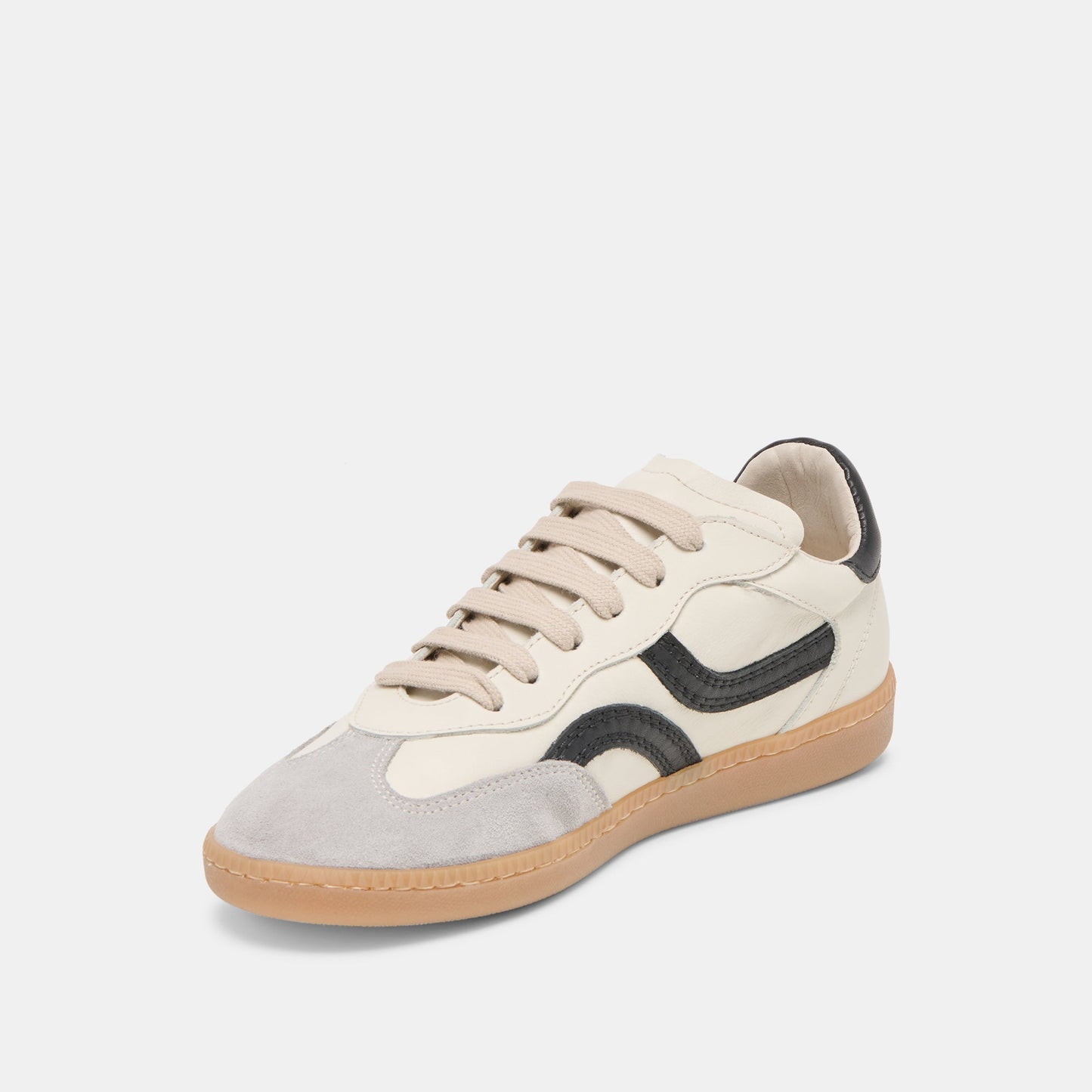 Rebel White Black Leather Sneakers