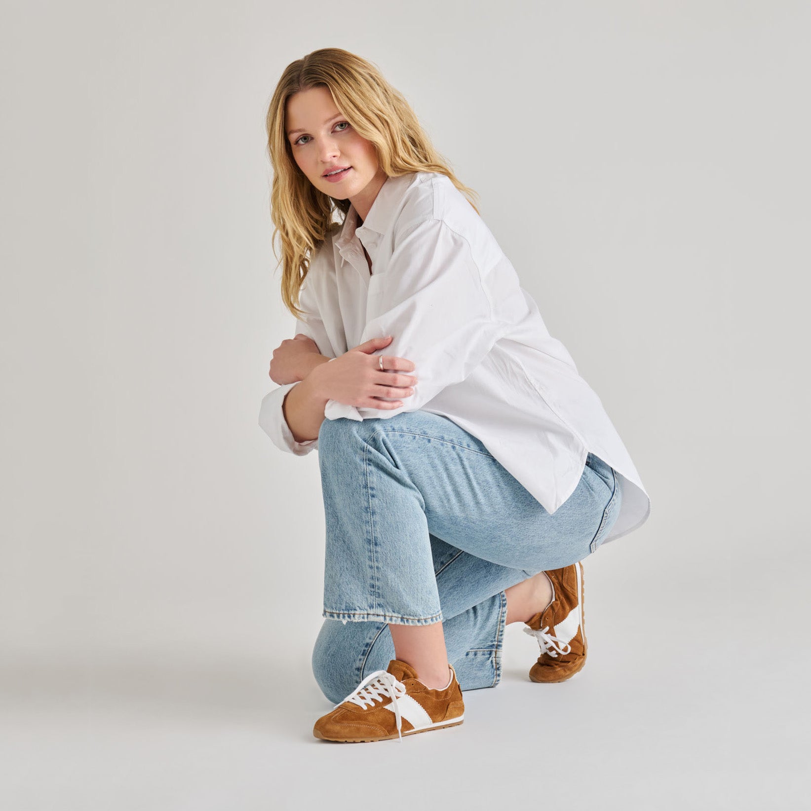 Shyla Cognac Suede Sneakers