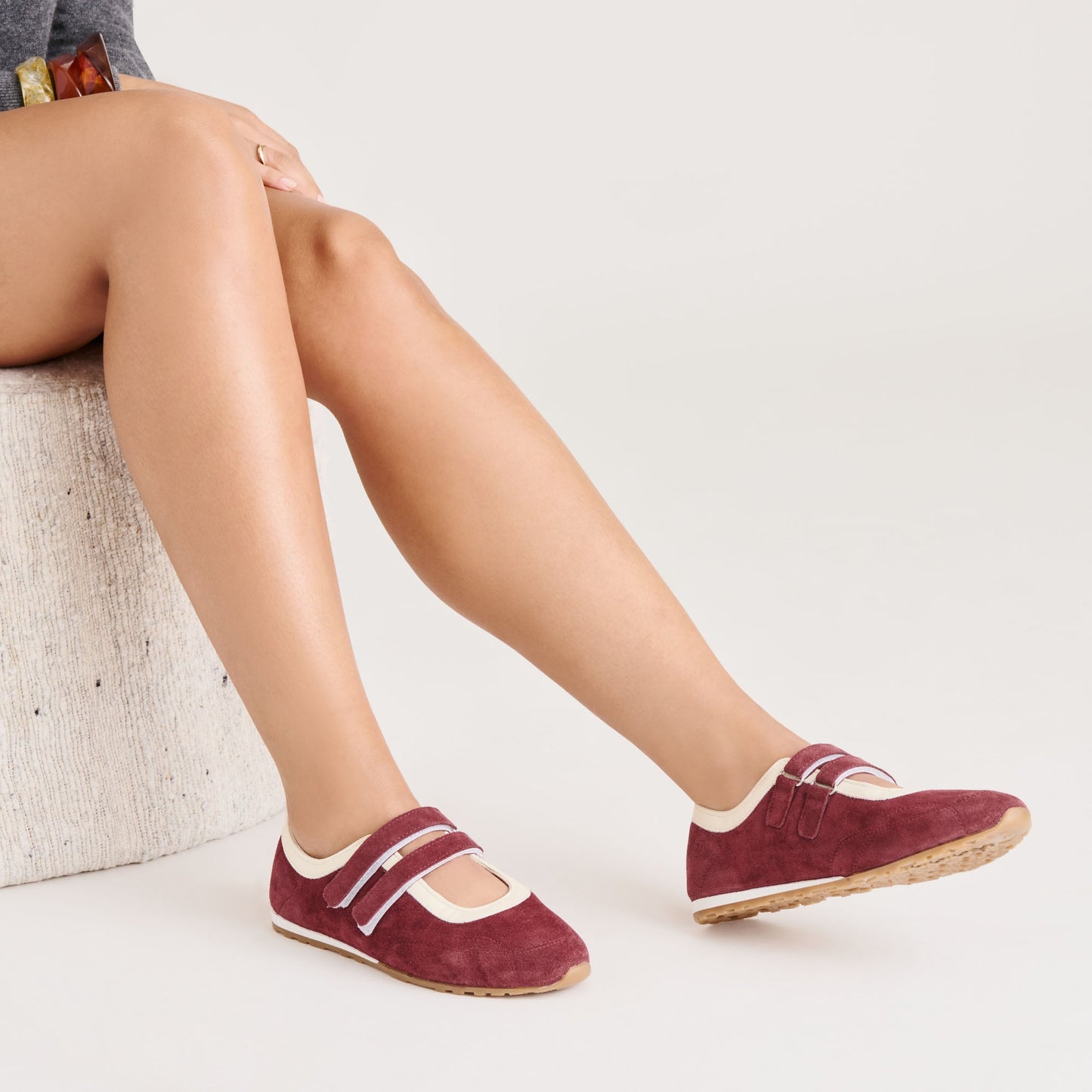 Swan Burgundy Suede Sneakers