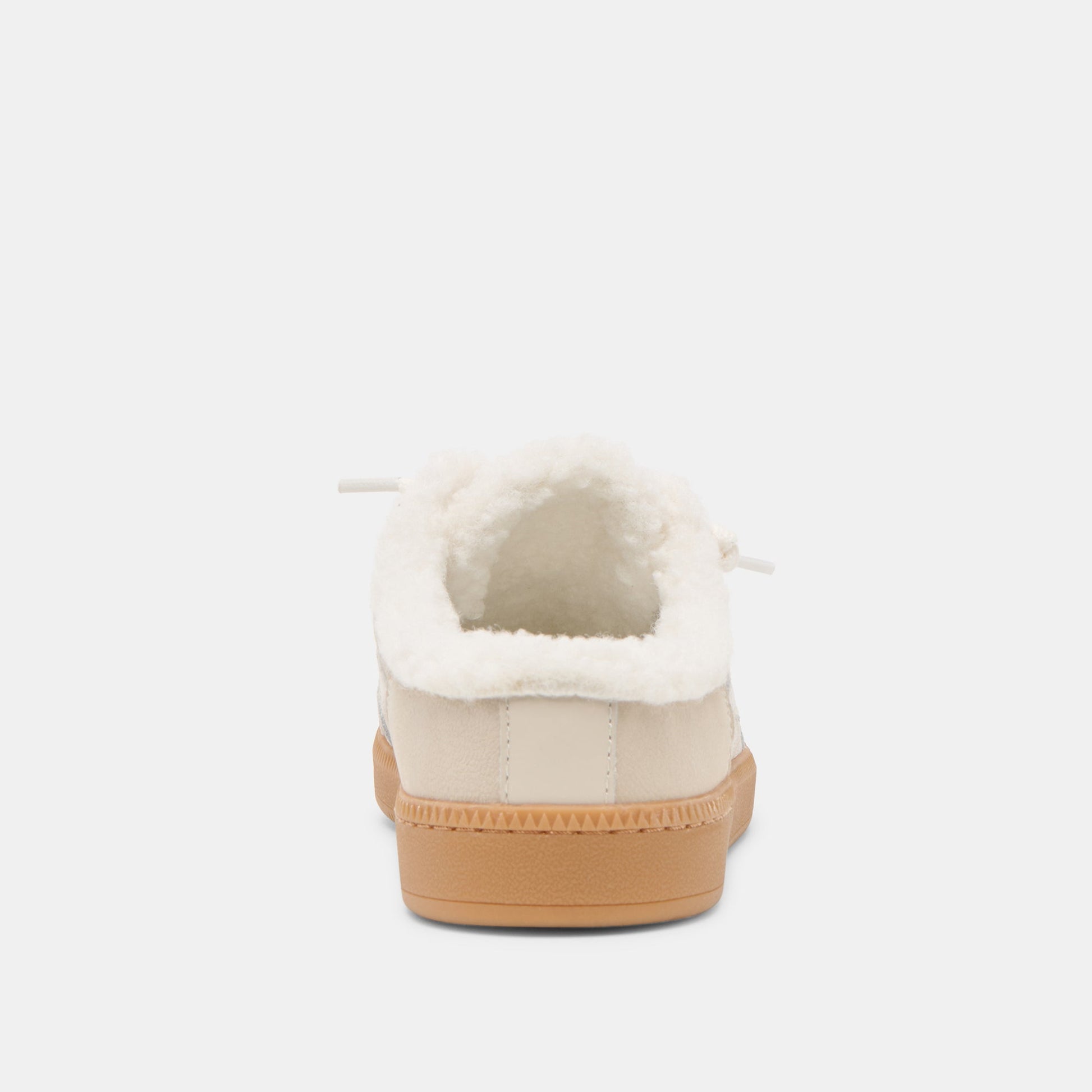 Notice Slide Plush Off White Crackled Leather Sneakers